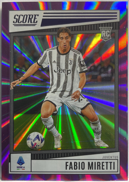 Fabio Miretti 5/15 Rookie Purple Laser Score Serie A 2022/23