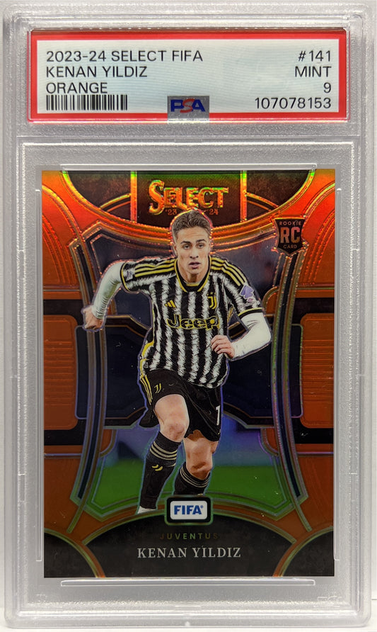 Kenan Yildiz 16/49 Rookie Mezzanine Orange Select Fifa 2023/24 PSA 9