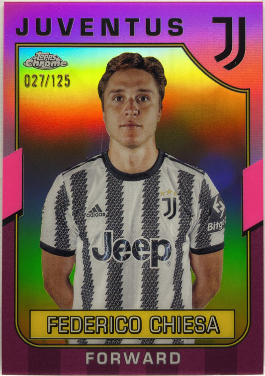 Federico Chiesa 27/125 Pink Topps Chrome Juventus 2022/23