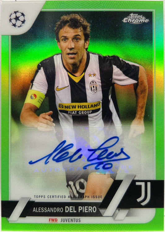 Alessandro Del Piero 29/99 Autograph Green Topps Chrome UCC 2022/23