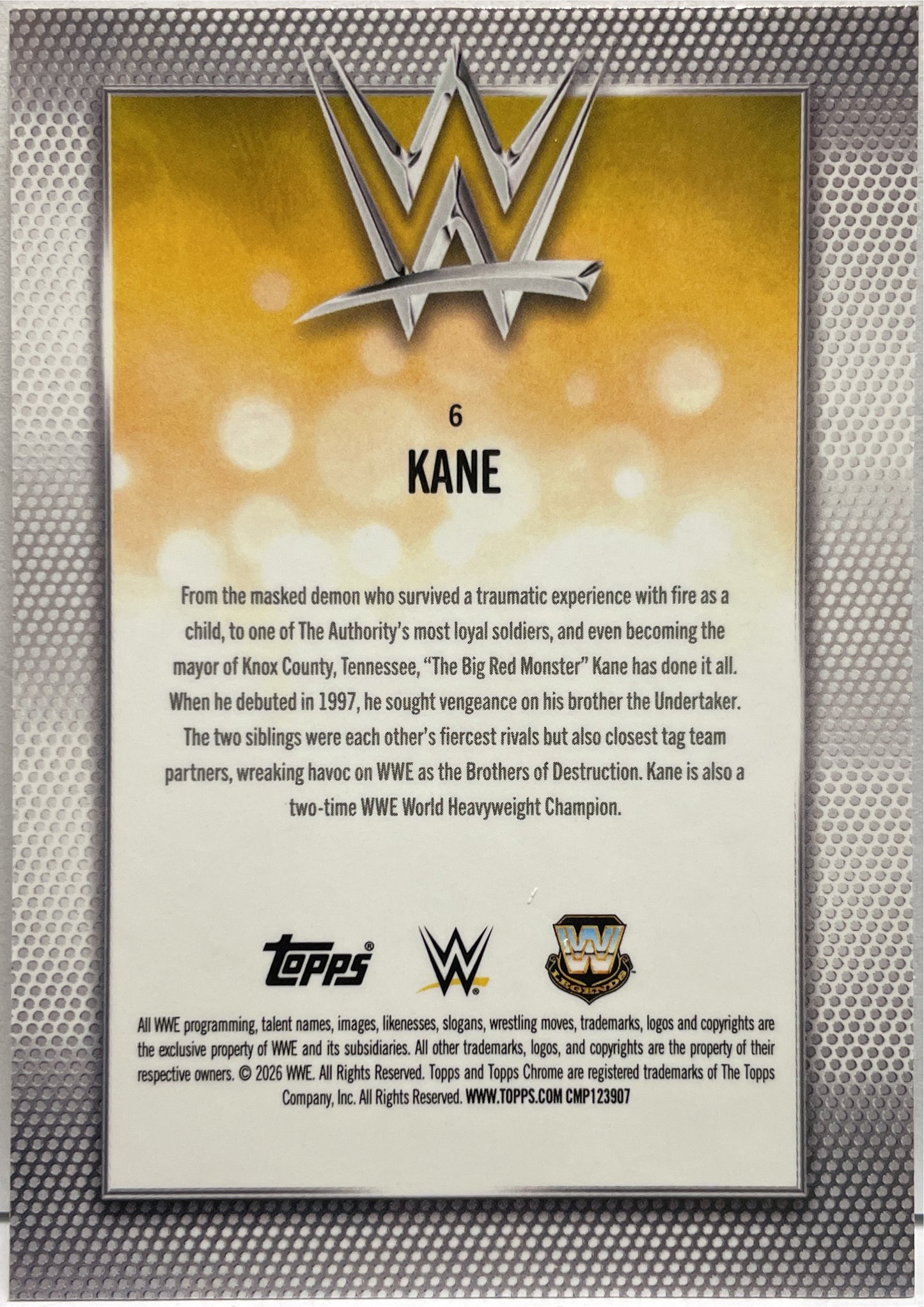 Kane Refractor Topps Chrome WWE Logofractor 2026