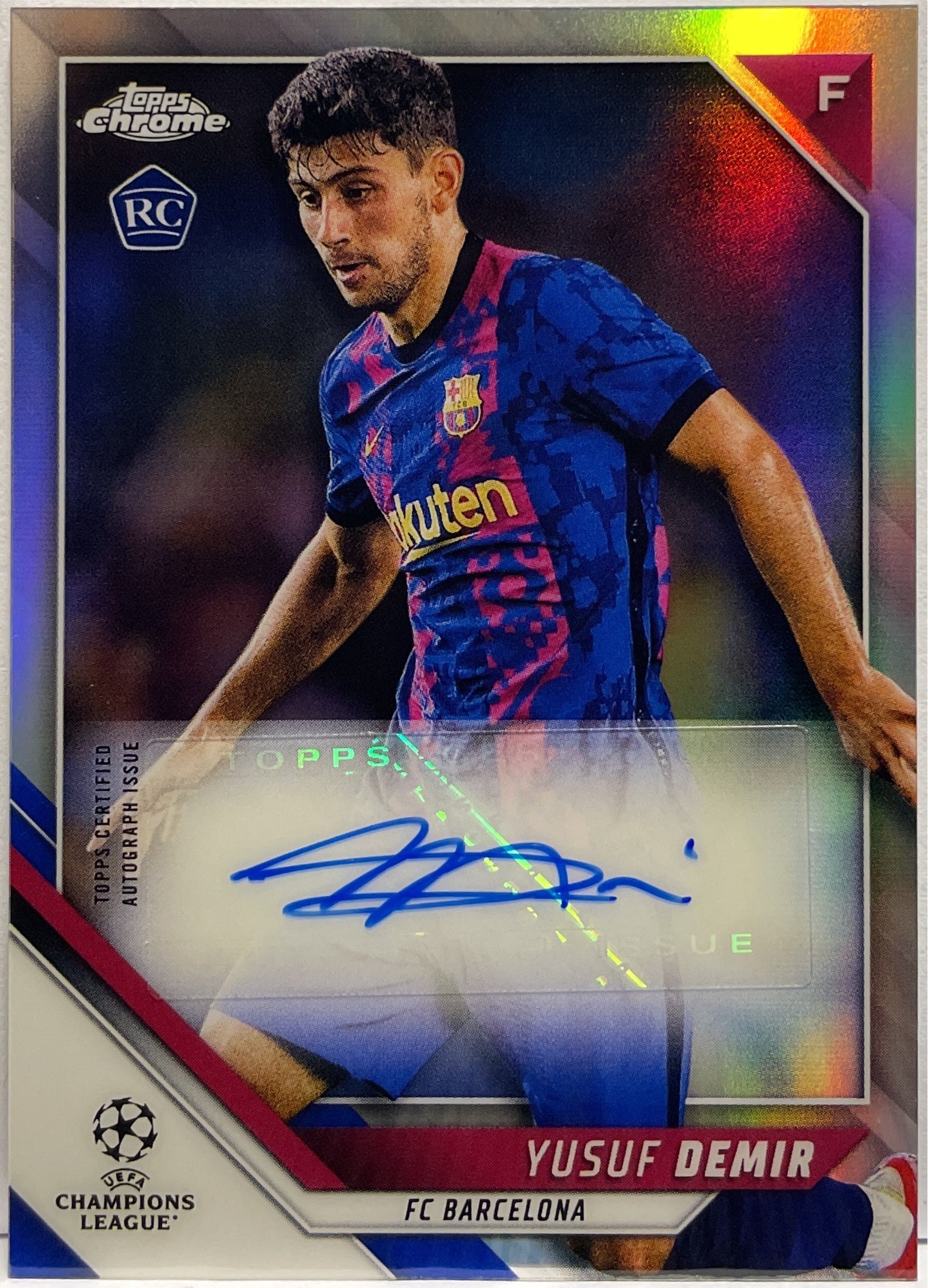 Yusuf Demir Rookie Autograph Topps Chrome UCL 2021/22