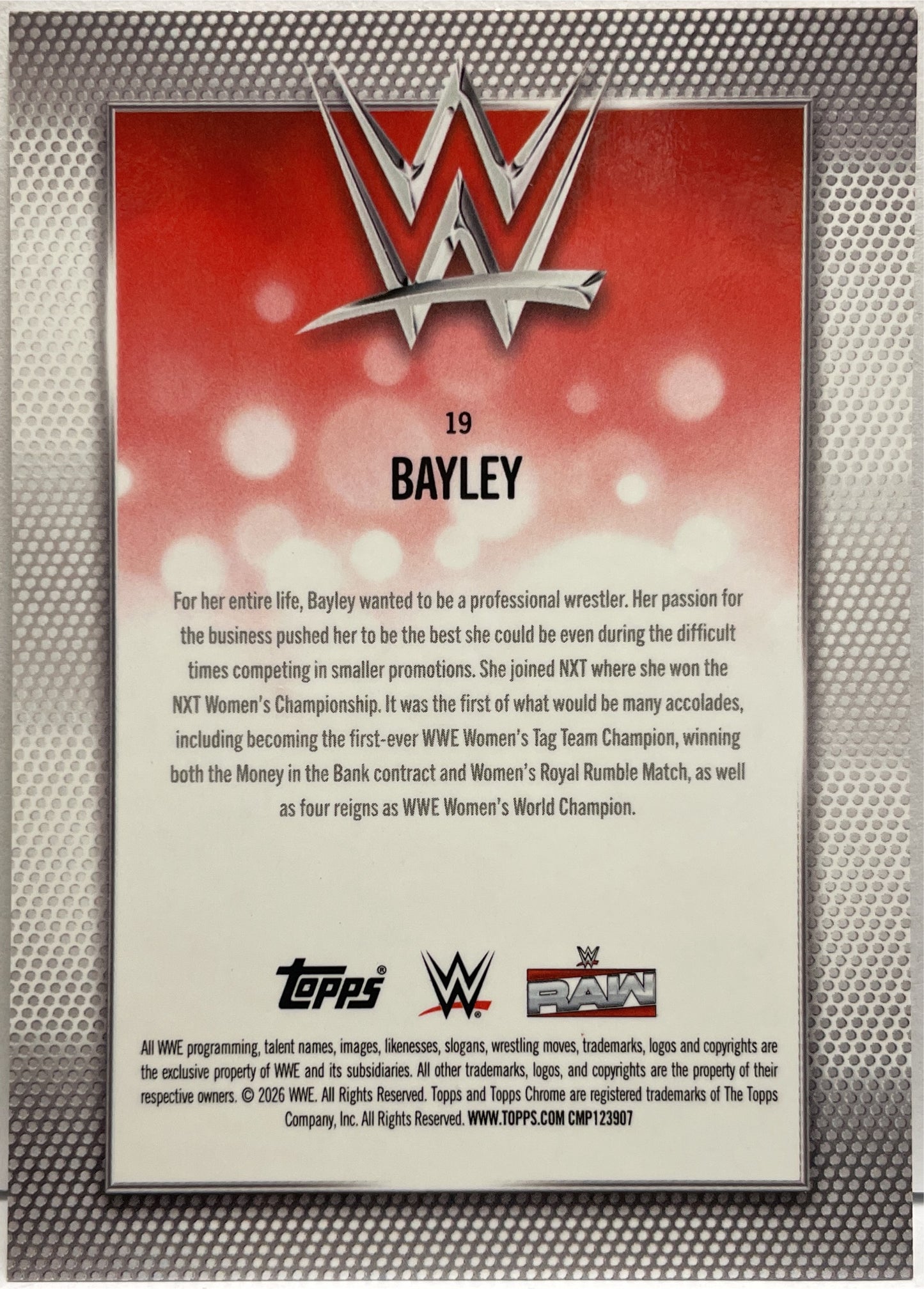 Bayley 23/25 Orange Topps Chrome WWE 2026