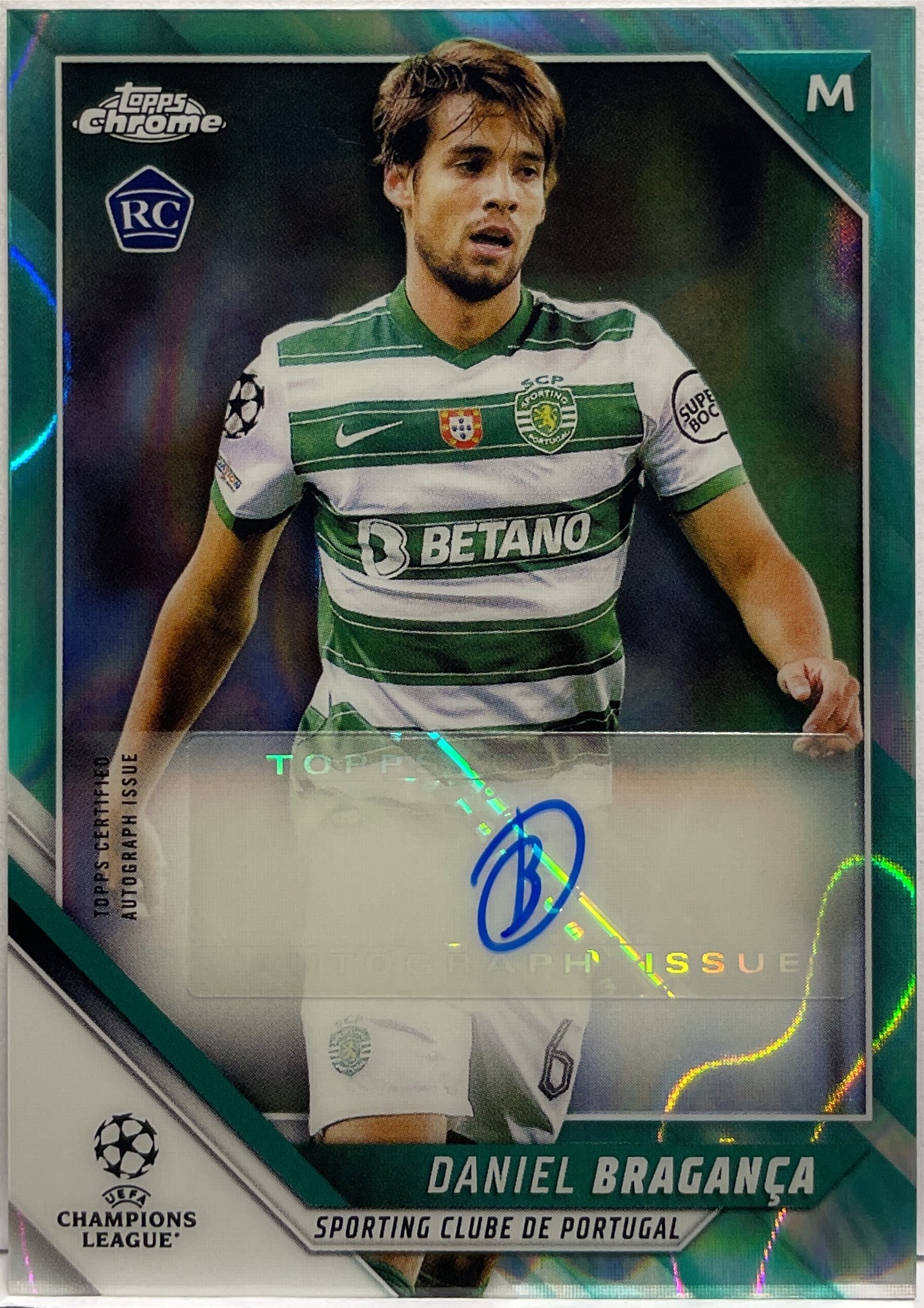 Daniel Braganca Rookie Autograph Aqua Lava Topps Chrome UCL 2021/22