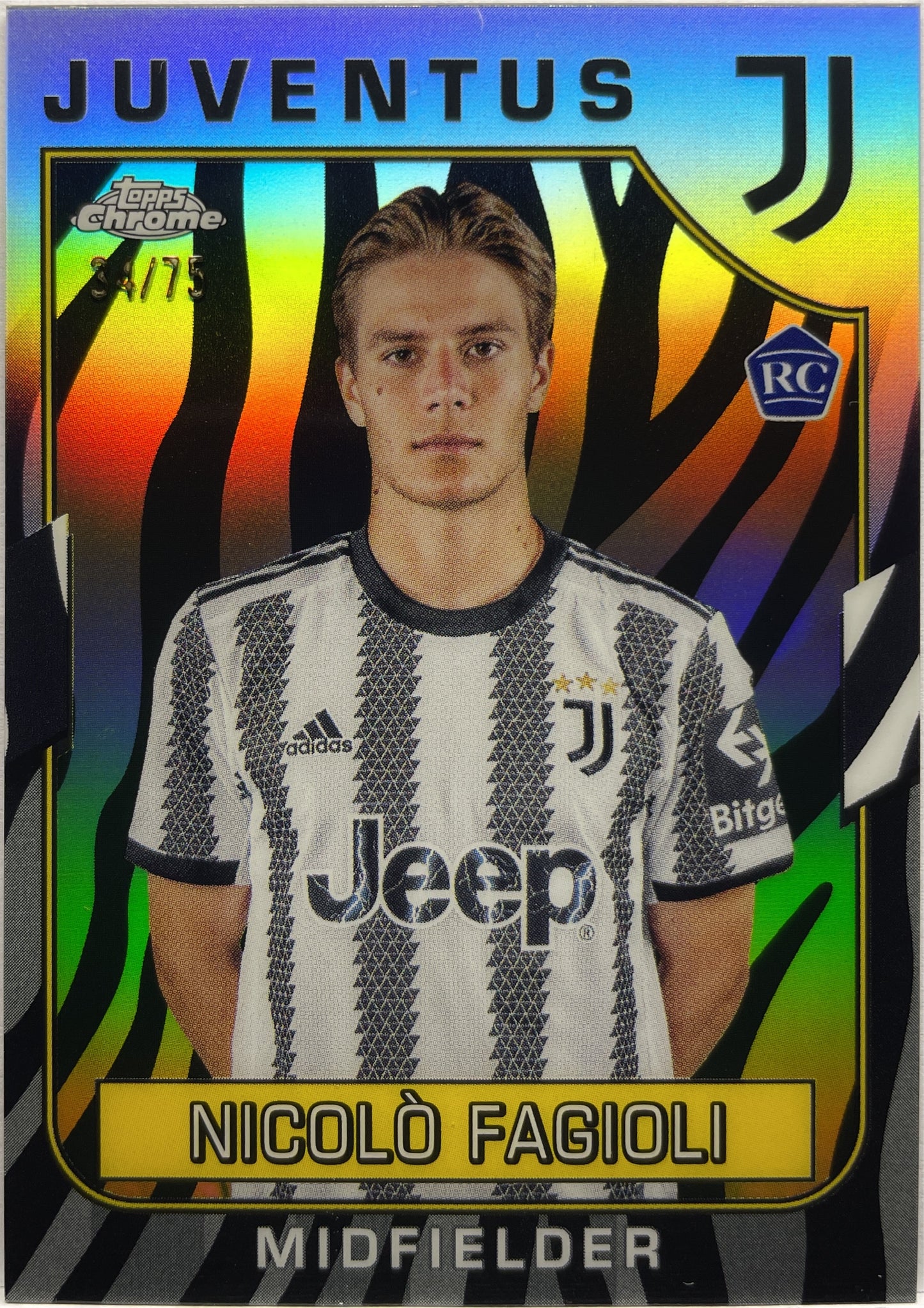 Nicolo Fagioli 34/75 Rookie Zebra Topps Chrome Juventus 2022/23