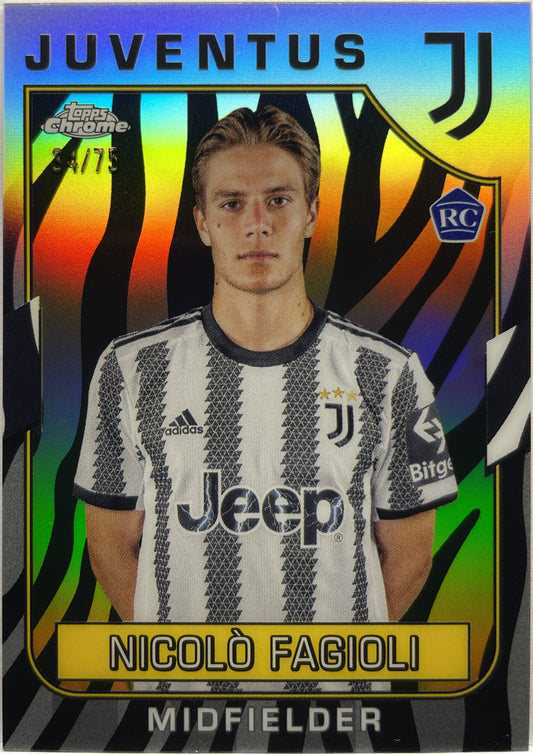 Nicolo Fagioli 34/75 Rookie Zebra Topps Chrome Juventus 2022/23