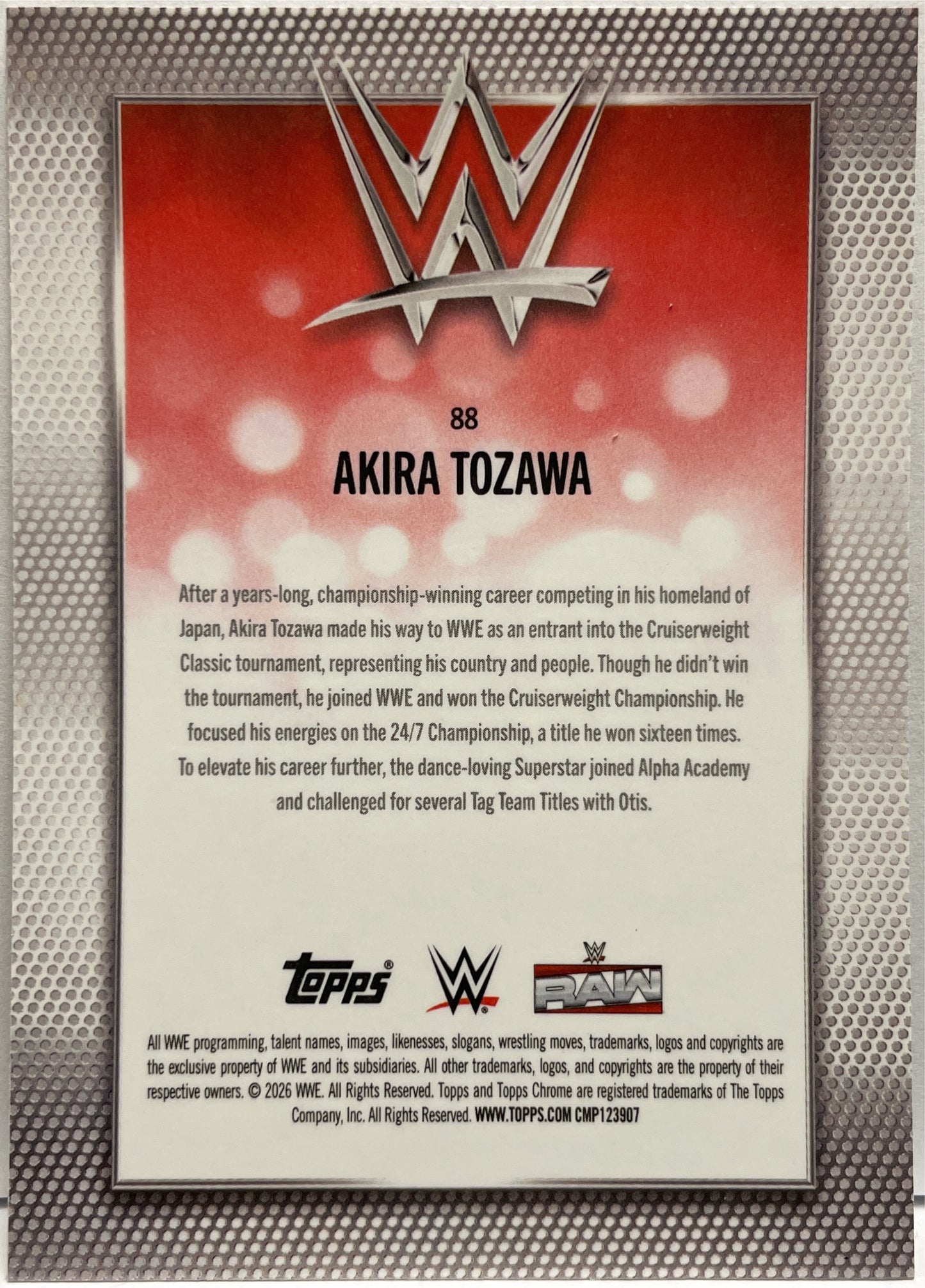 Akira Tozawa 2/75 Topps Chrome WWE 2026