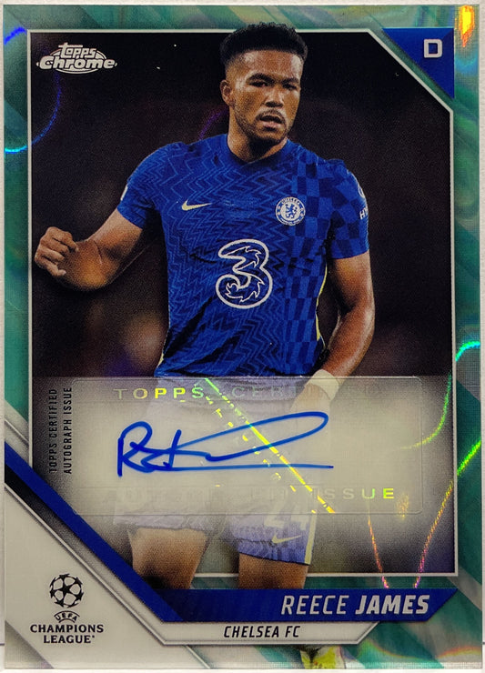 Reece James Autograph Aqua Lava Topps Chrome UCL 2021/22