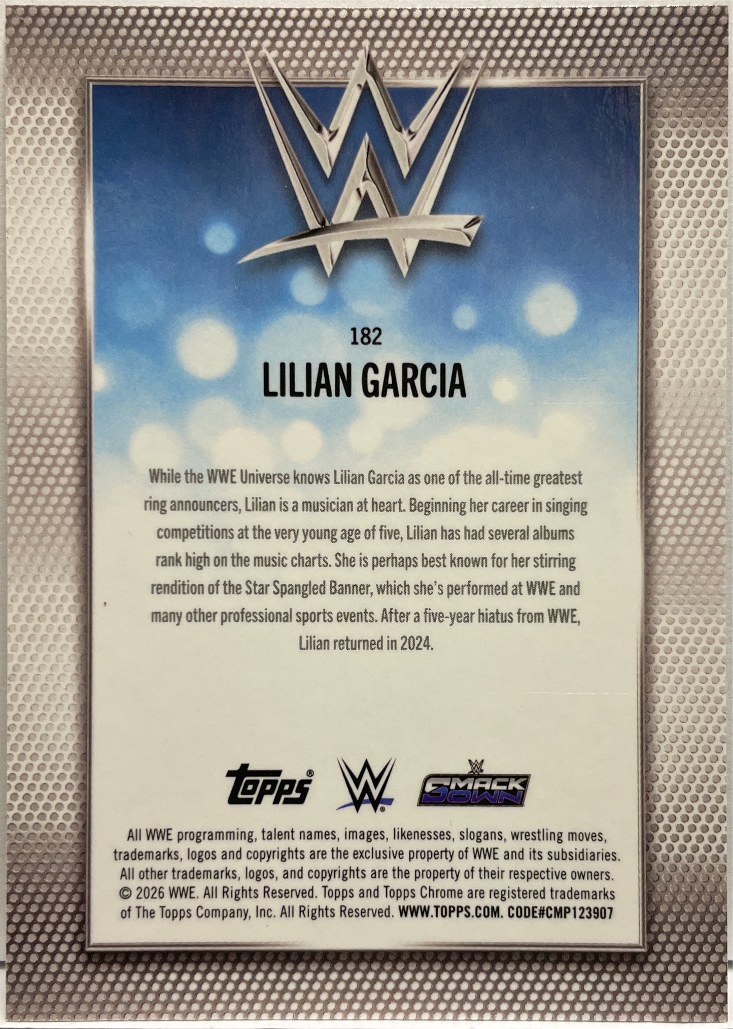Lilian Garcia 259/275 Topps Chrome WWE 2026