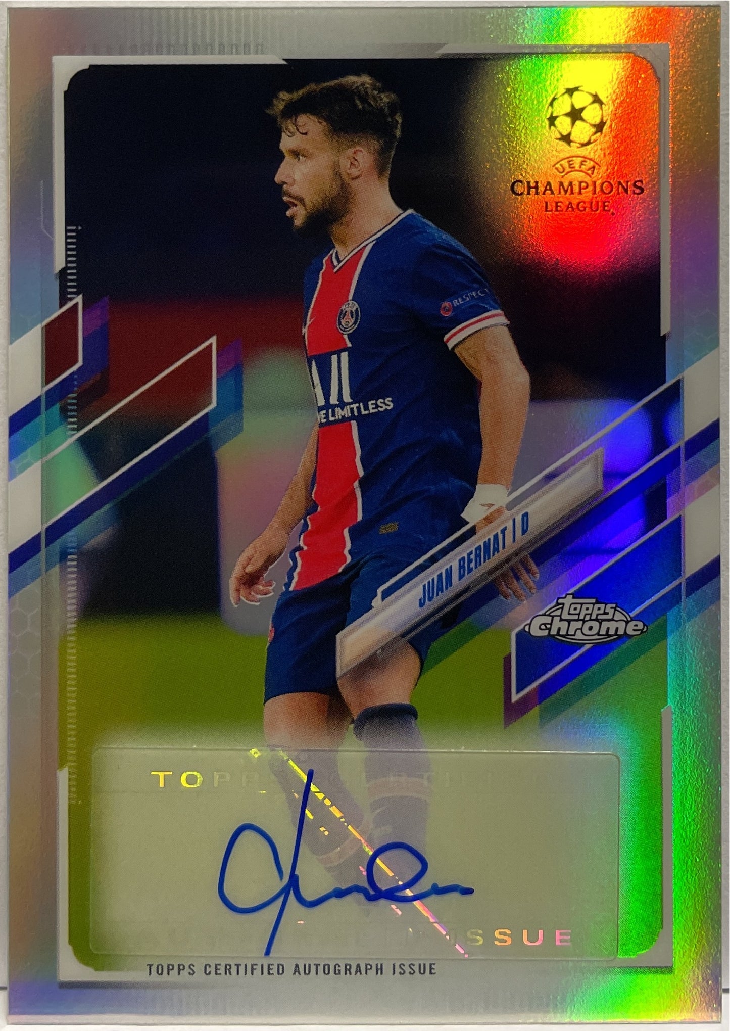 Juan Bernat Autograph Topps Chrome UCL 2020/21