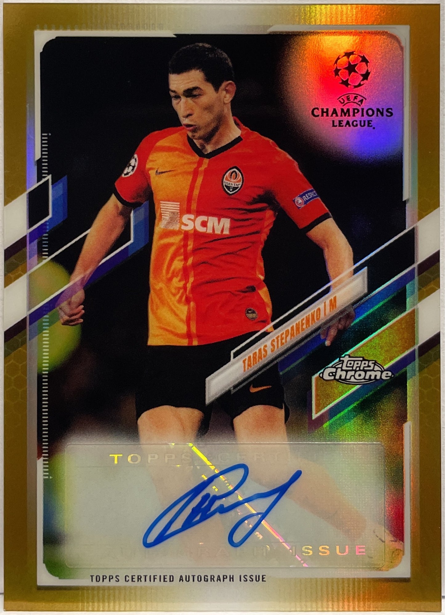 Taras Stepanenko 13/50 Autograph Gold Topps Chrome UCL 2020/21