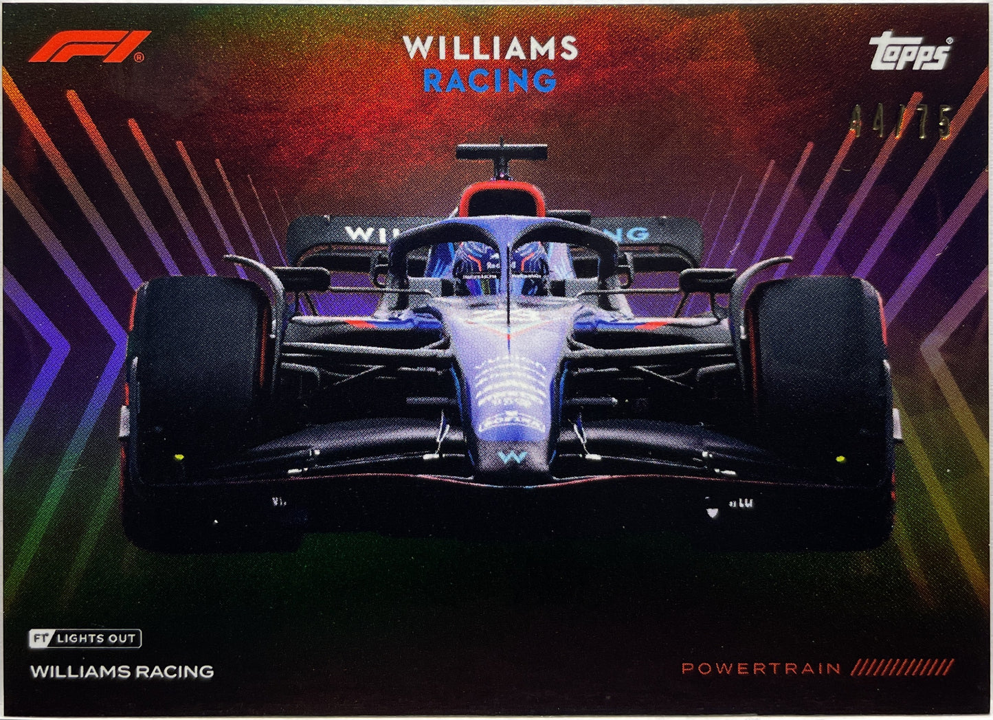 Williams Racing 44/75 Powertrain Topps F1 Lights Out 2022