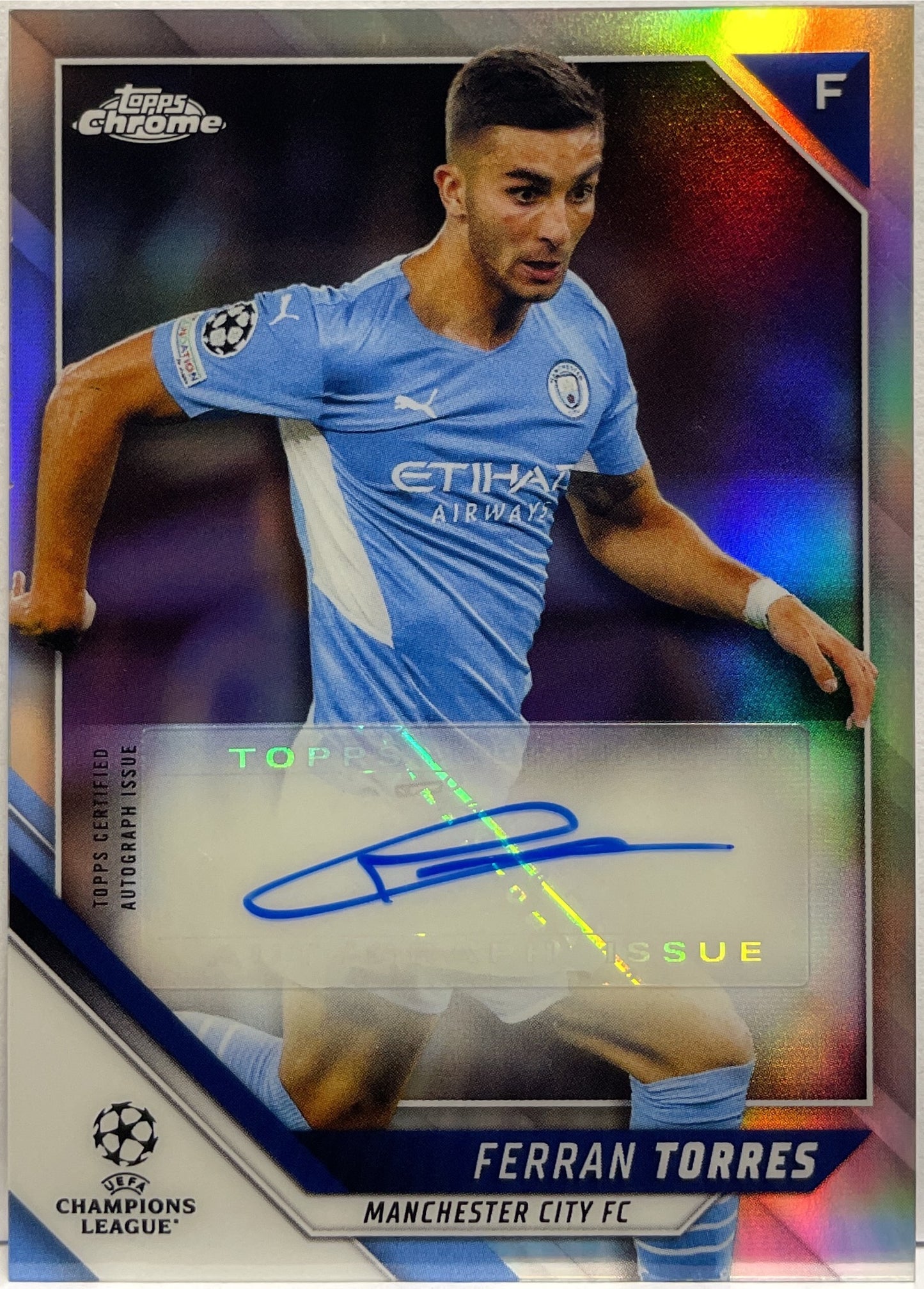 Ferran Torres Autograph Topps Chrome UCL 2021/22