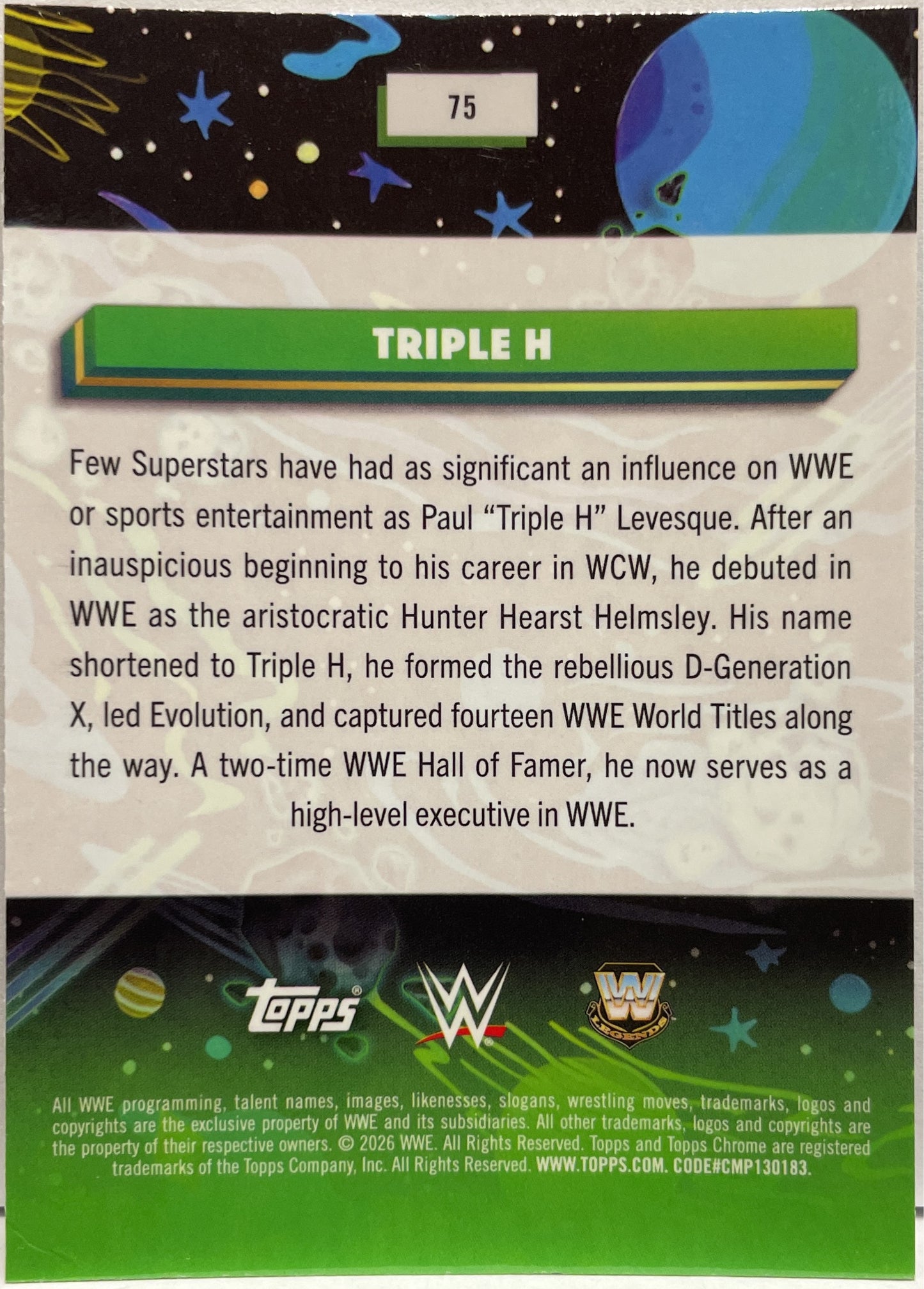 Triple H 70/299 Magenta Cosmos Topps Chrome WWE Cosmic 2026