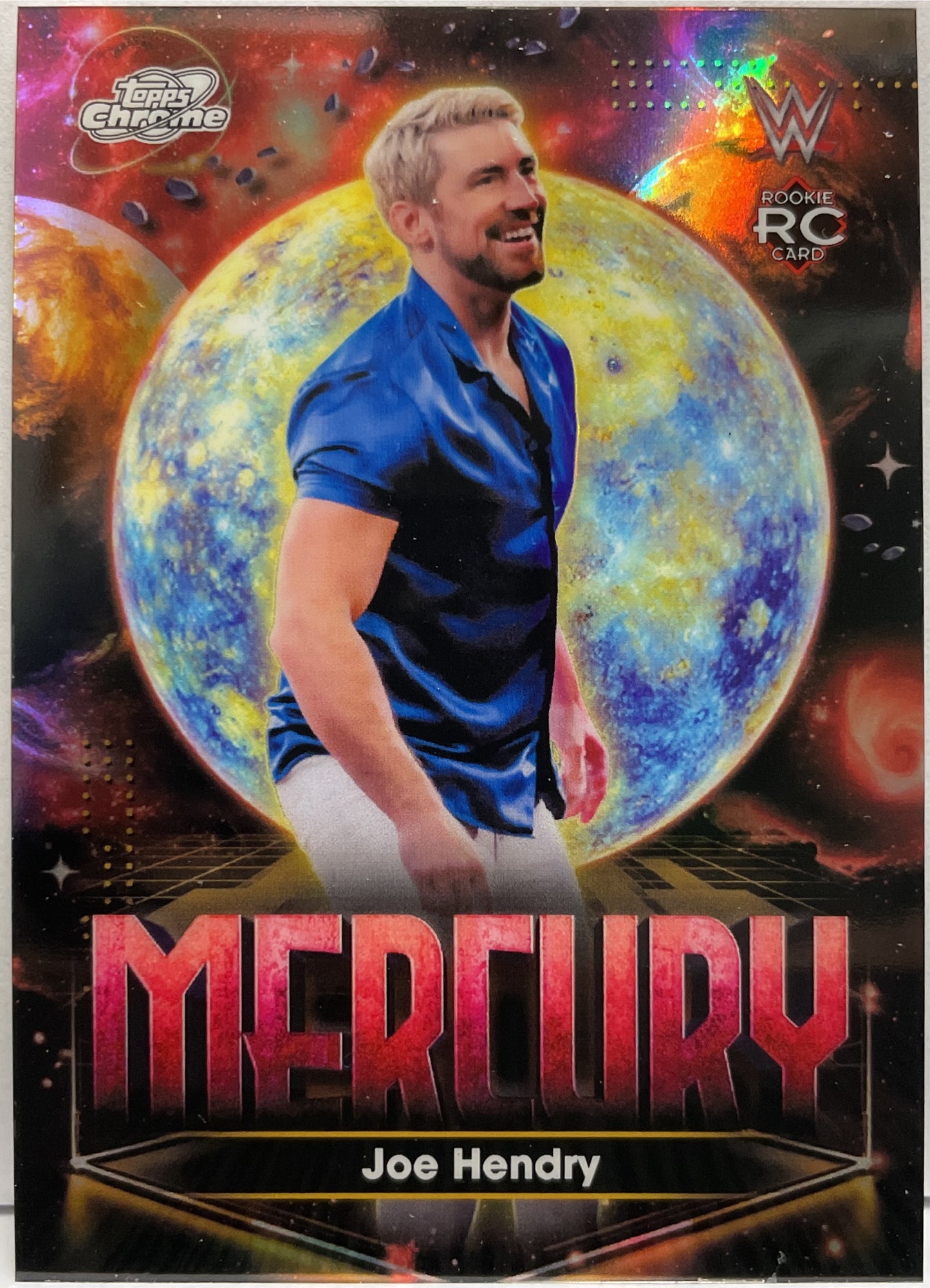 Joe Hendry Rookie Planet Pursuit Mercury Topps Chrome WWE Cosmic 2026