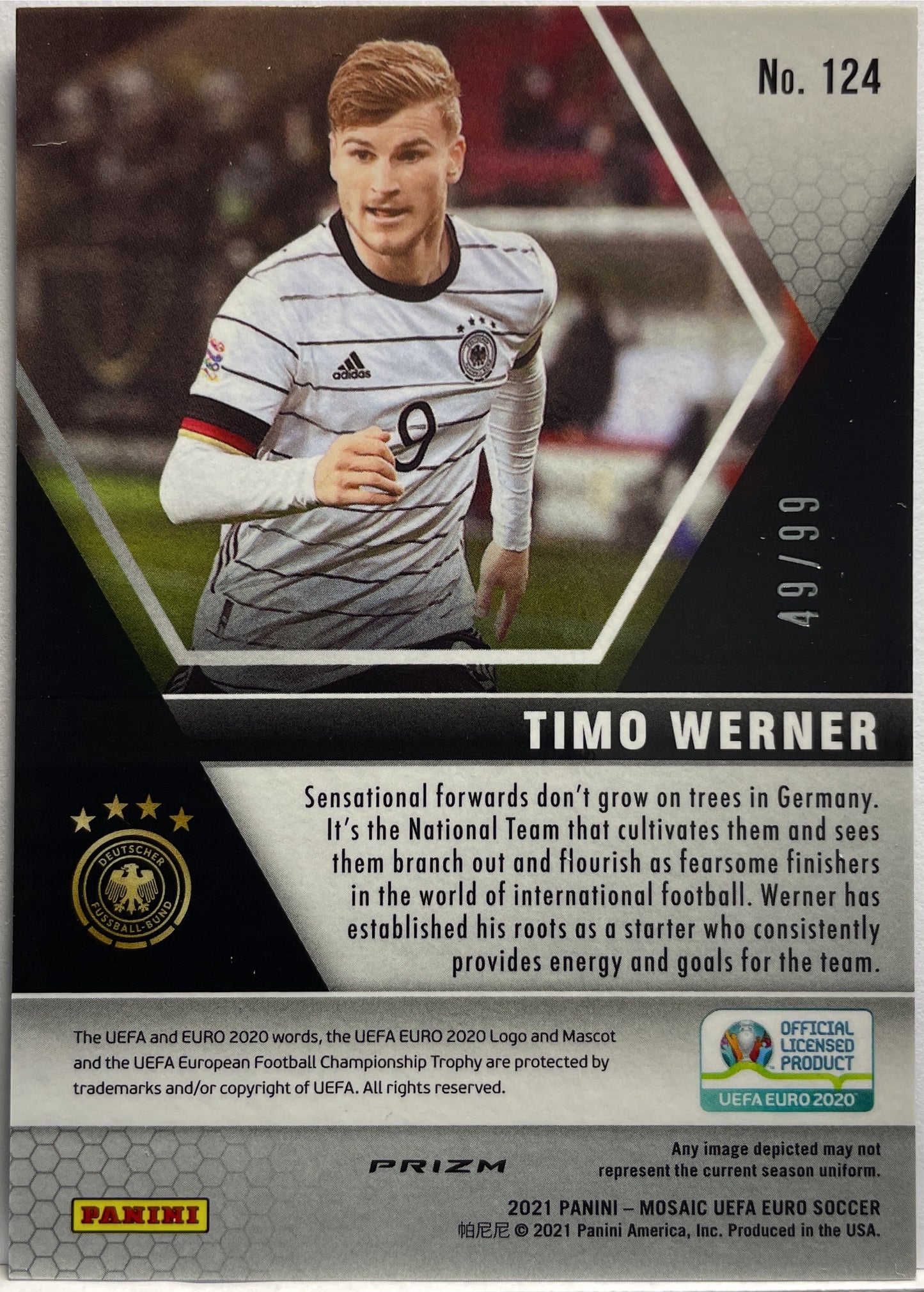 Timo Werner 49/99 Blue Mosaic Uefa Euro 2020/21