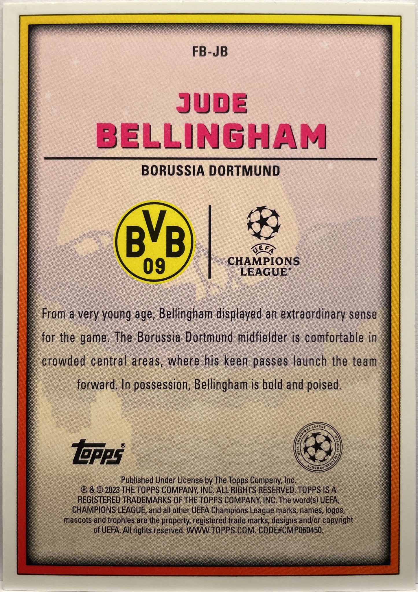 Jude Bellingham Final Boss Topps Uefa Superstar 2022/23