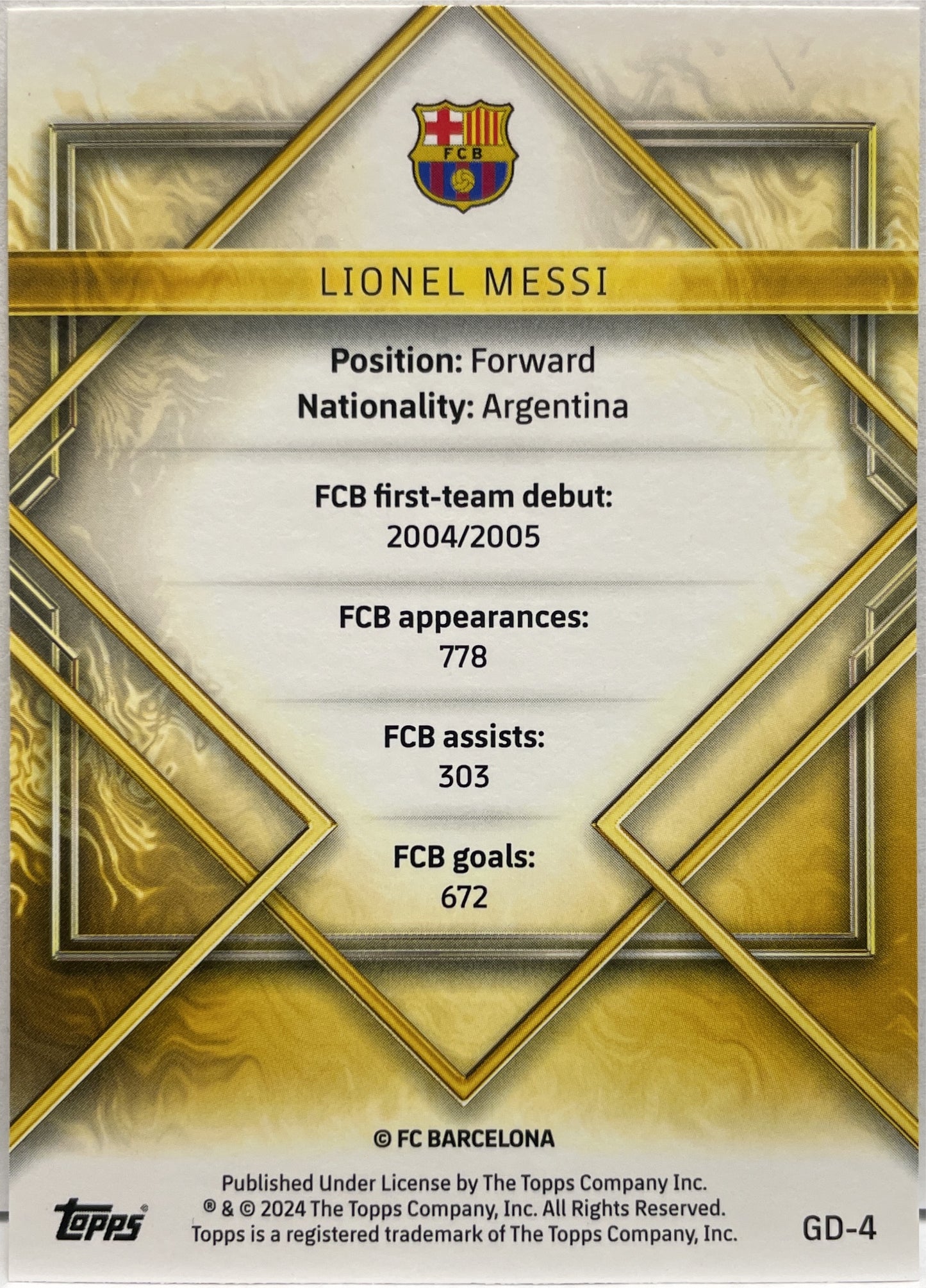 Lionel Messi Gold Drip Topps FC Barcelona Team Set 2023/24
