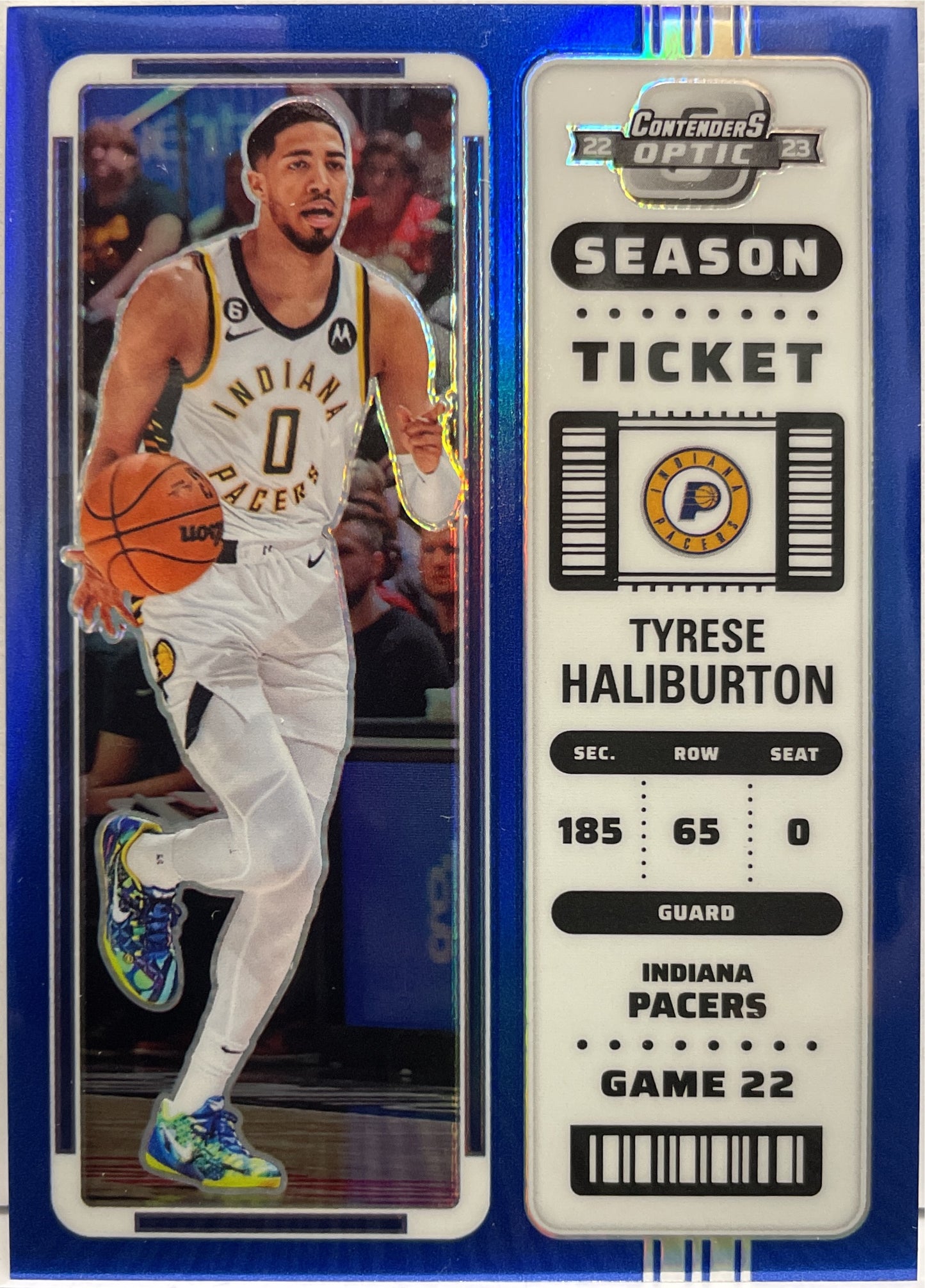 Tyrese Haliburton 3/99 Season Ticket Blue Panini Contenders Optic Basketball NBA 2022/23