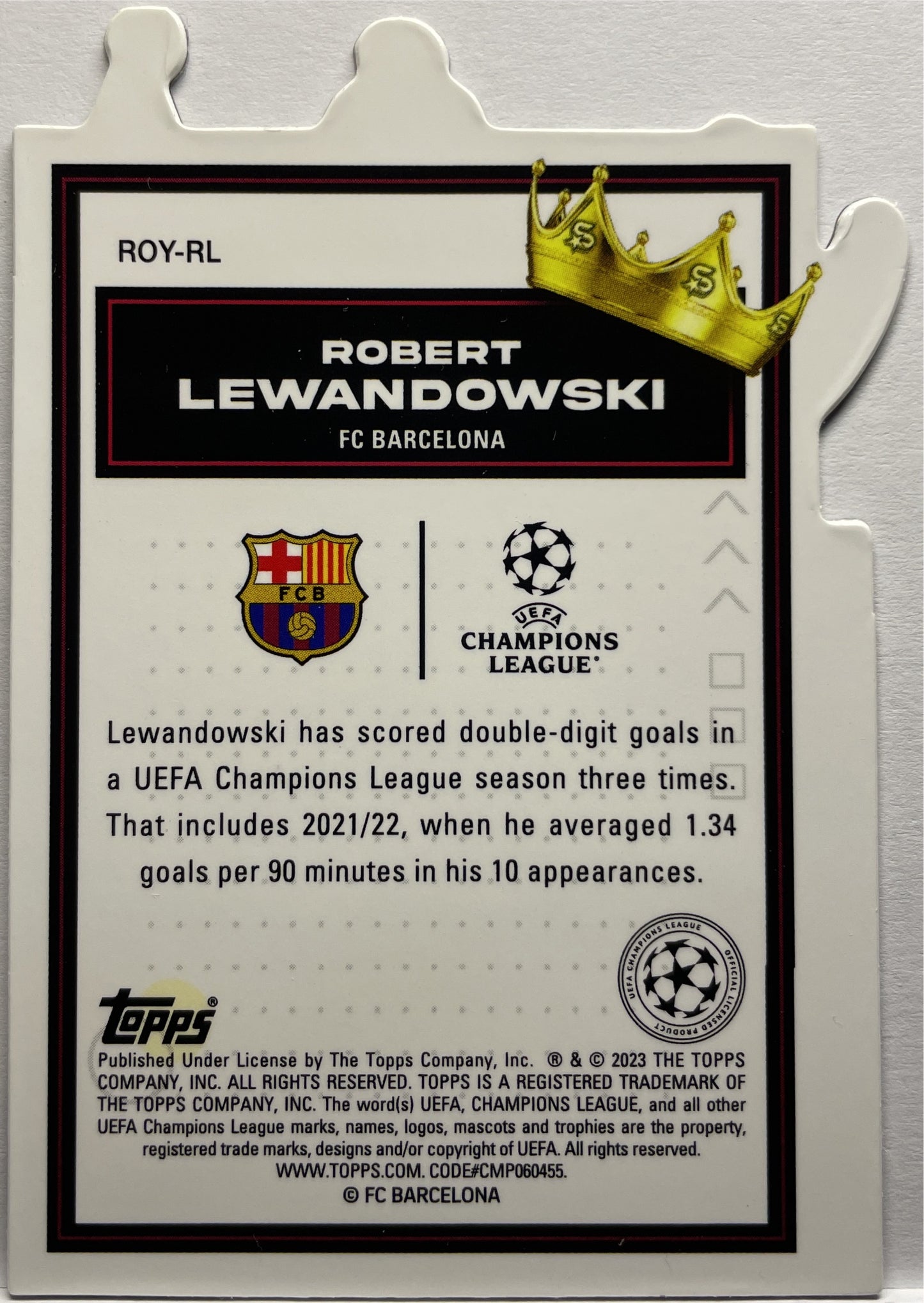 Robert Lewandowski Royalty Die Cut Topps Uefa Superstar 2022/23