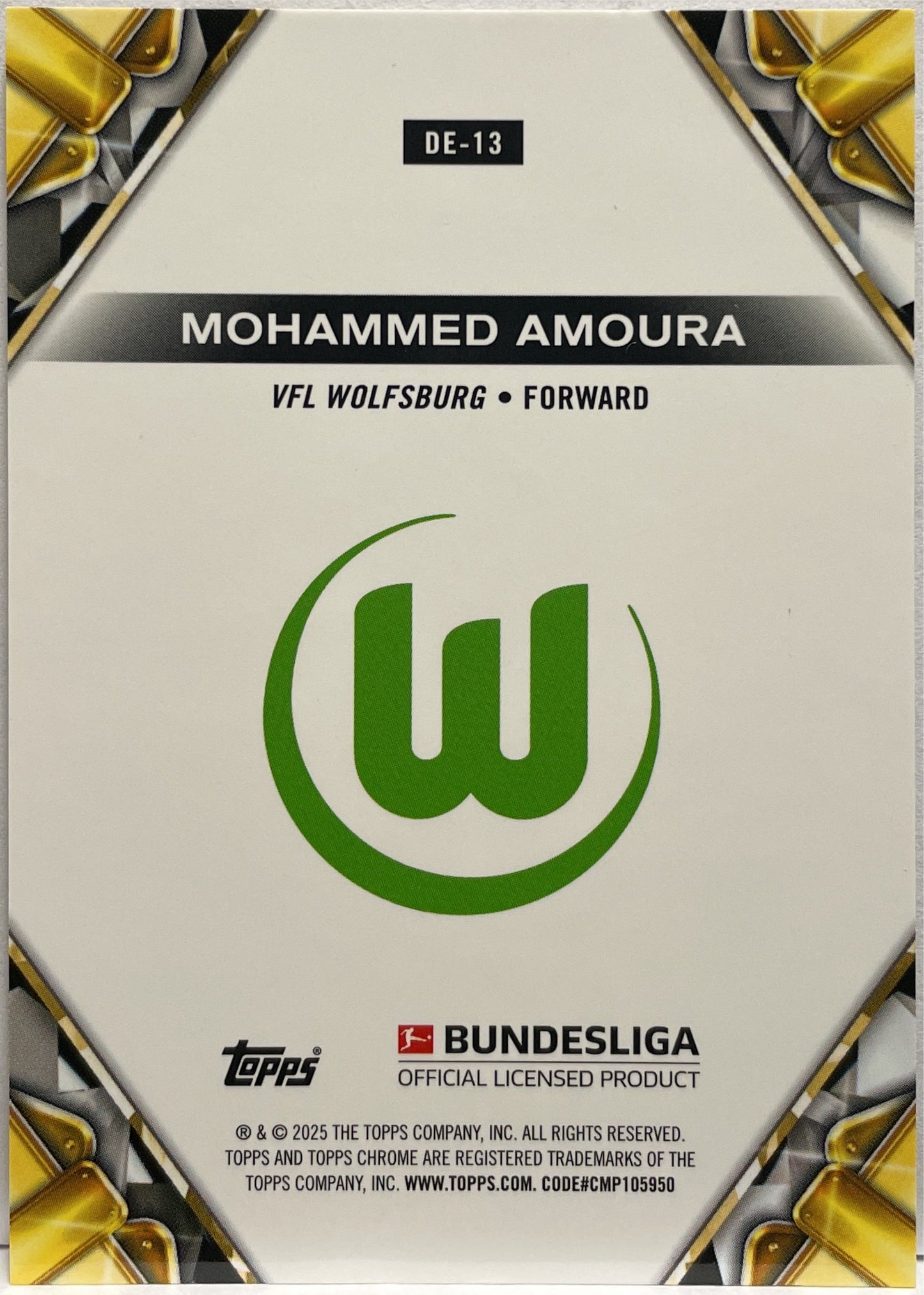 Mohammed Amoura Rookie Diamond Etch Topps Chrome Bundesliga 2024/25