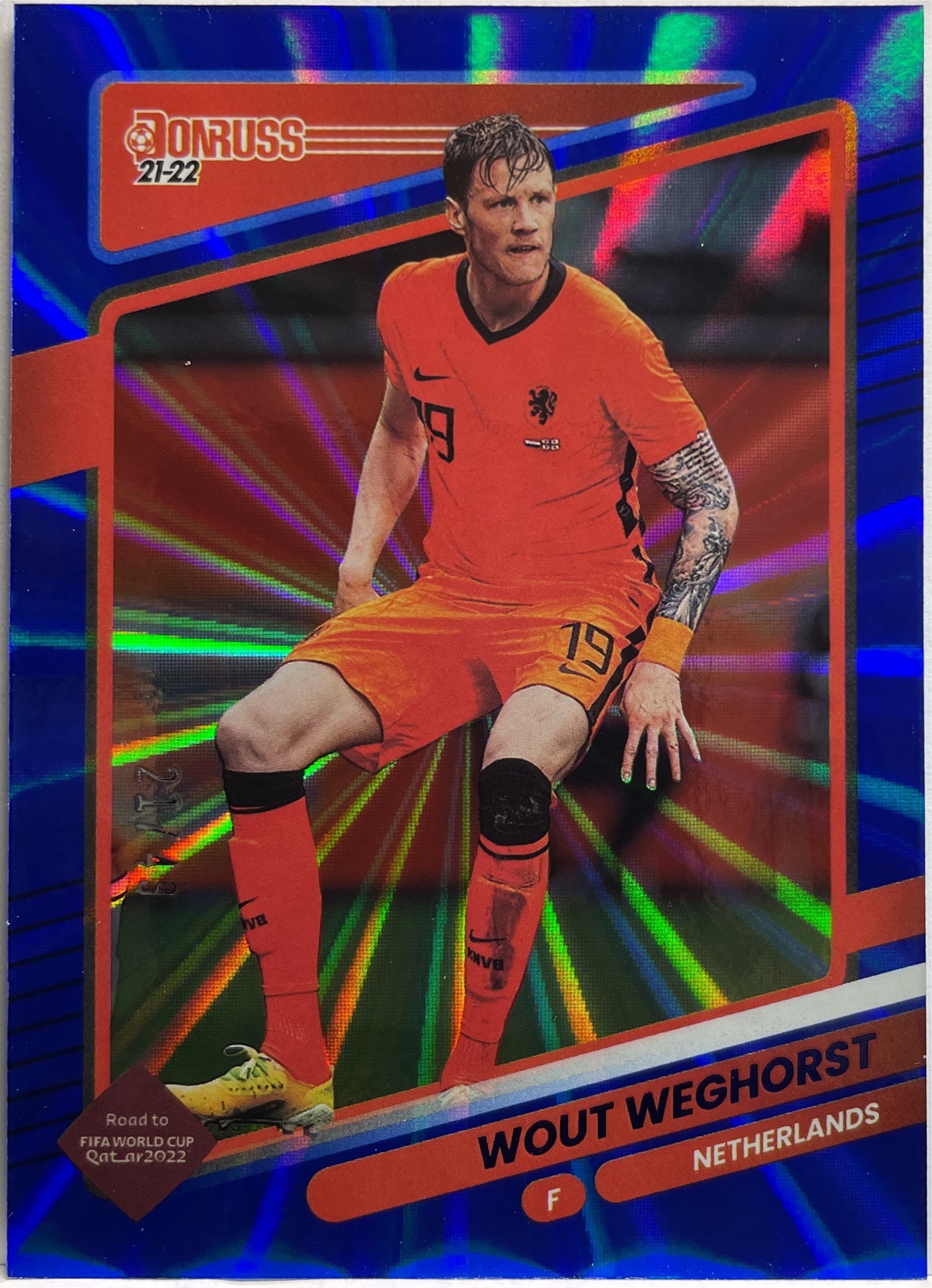 Wout Weghorst 21/49 Blue Laser Donruss Road To Qatar 2021/22