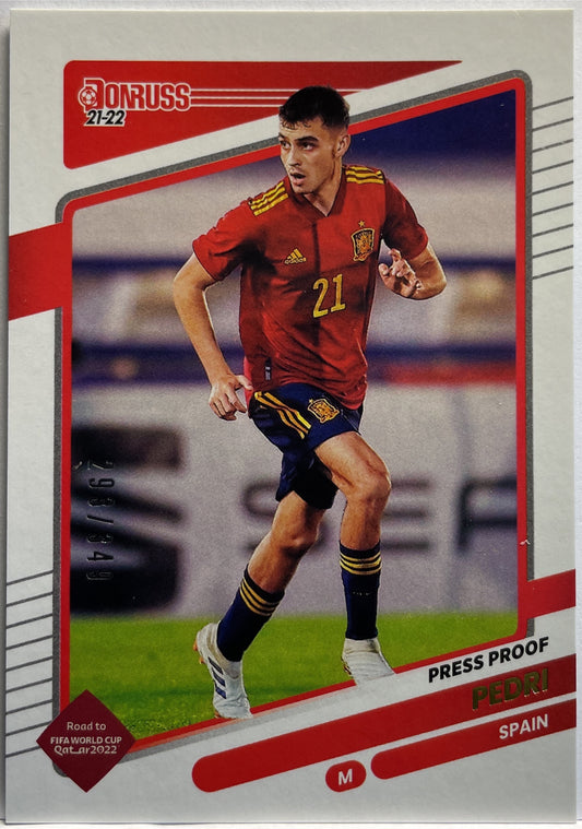 Pedri 293/349 Press Proof Gold Donruss Road To Qatar 2021/22