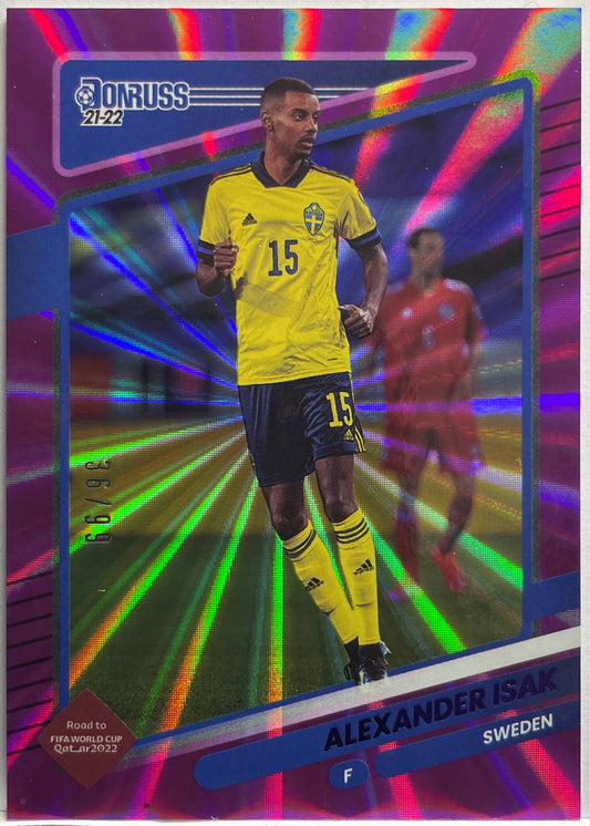 Alexander Isak 36/99 Purple Laser Donruss Road To Qatar 2021/22