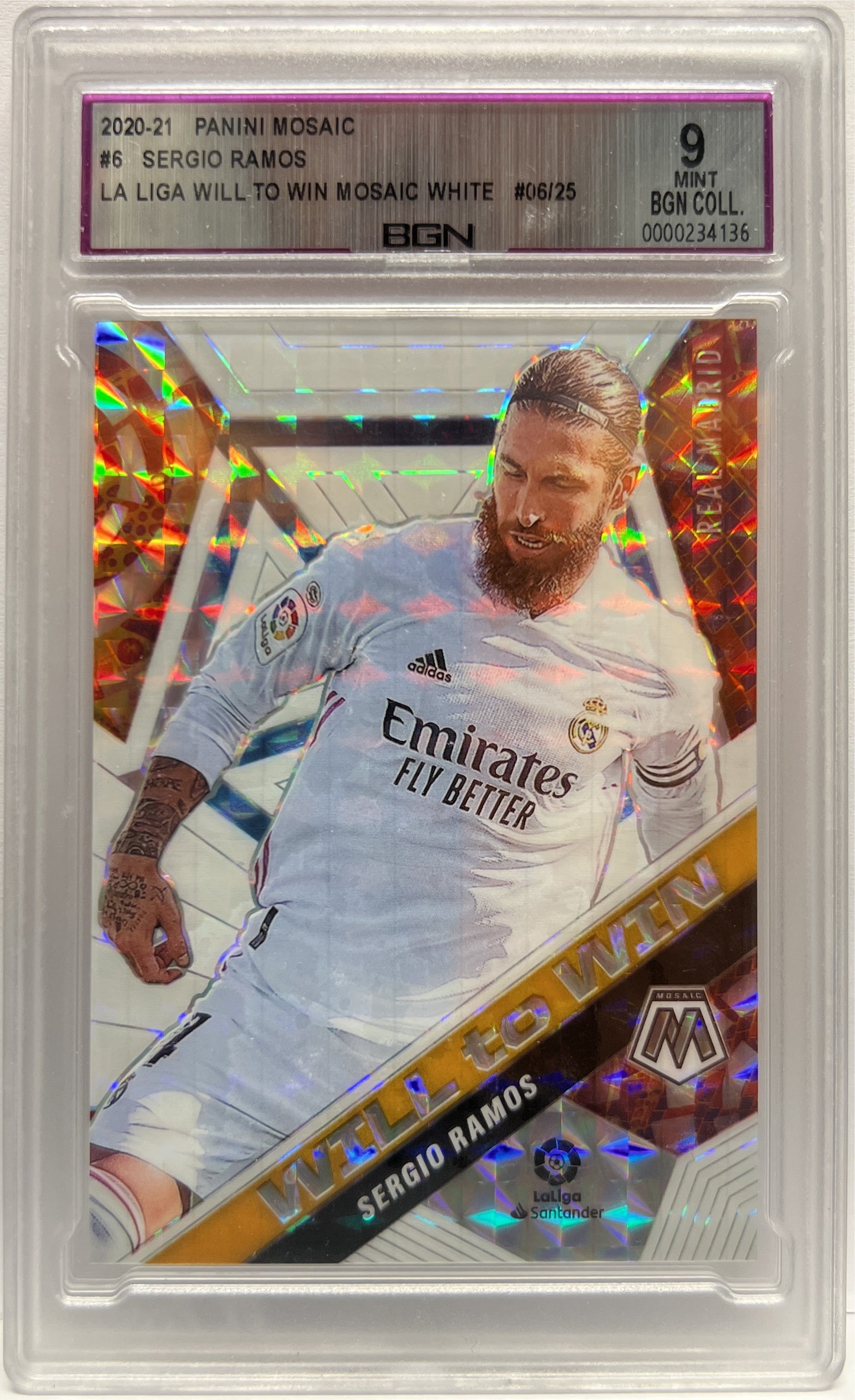 Sergio Ramos 6/25 Will To Win White Mosaic La Liga 2020/21 BGN 9
