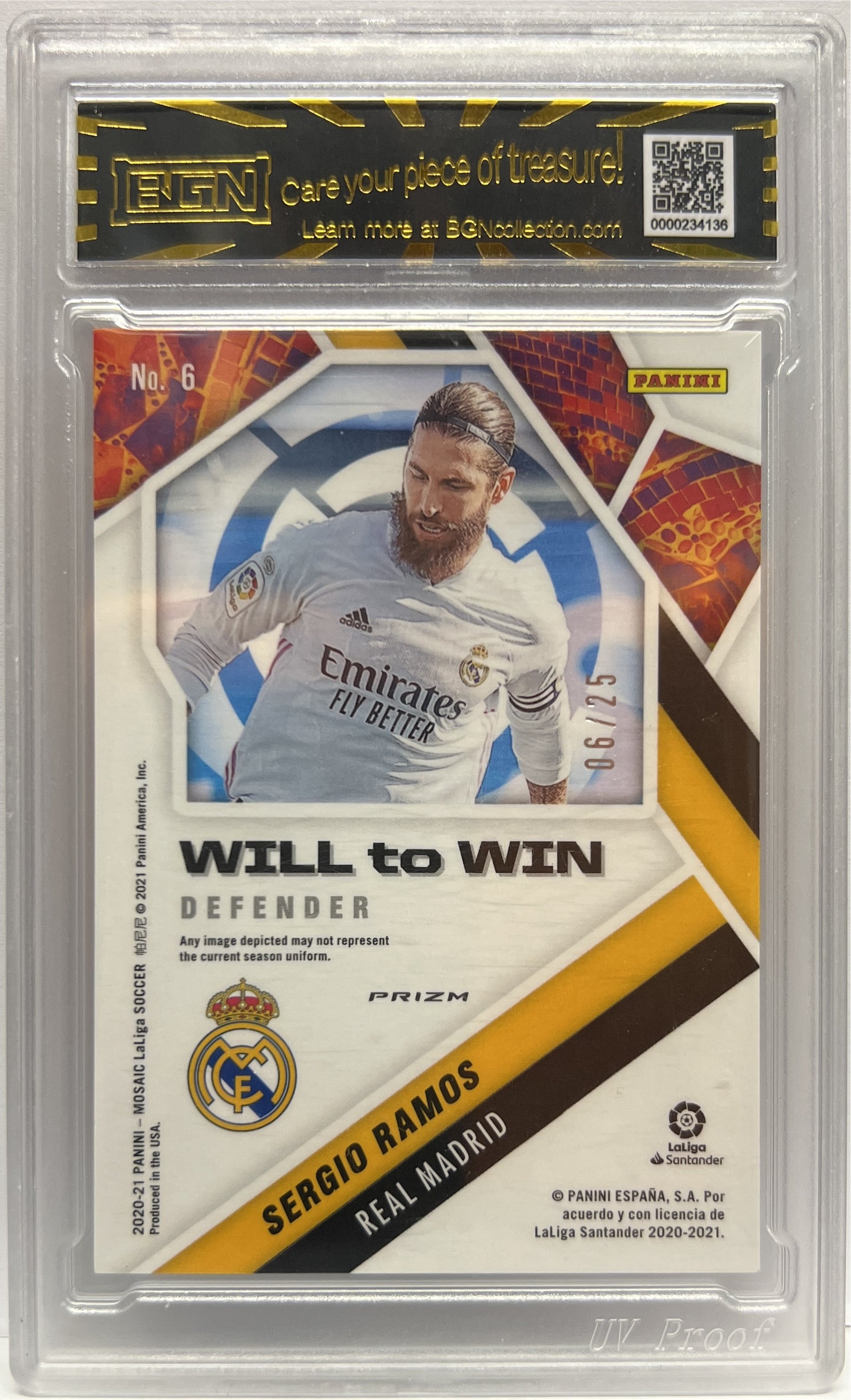 Sergio Ramos 6/25 Will To Win White Mosaic La Liga 2020/21 BGN 9