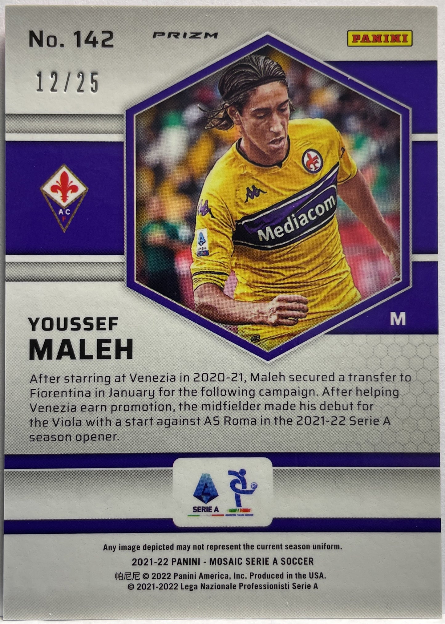 Youssef Maleh 12/25 Pink Mosaic Serie A 2021/22