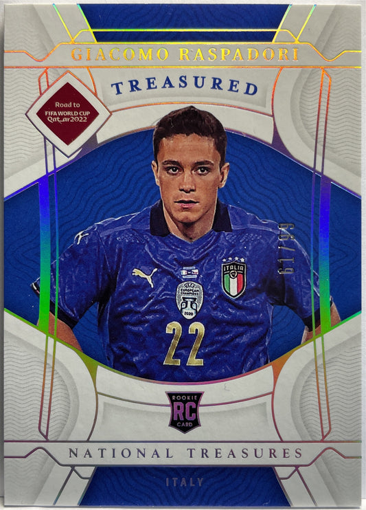 Giacomo Raspadori 61/99 Rookie National Treasured 2021/22