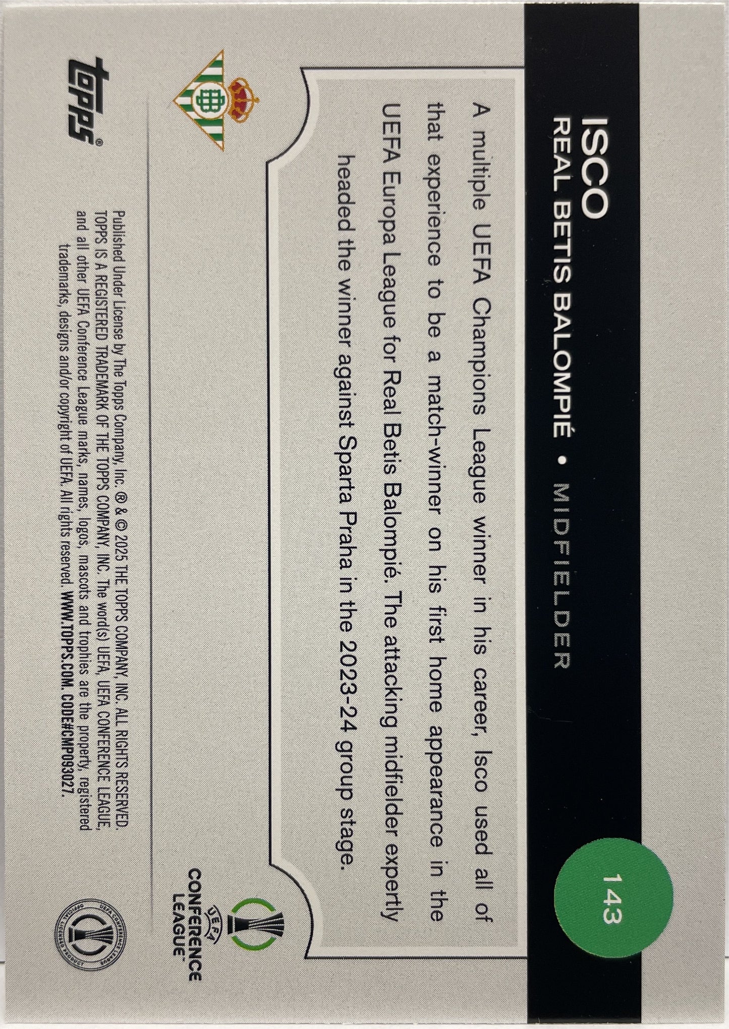 Isco Purple Flowfractor Topps UCC 2024/25