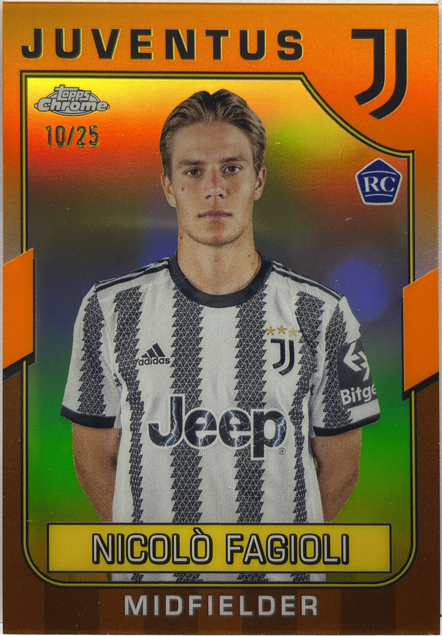 Nicolo Fagioli 10/25 Rookie Orange Topps Chrome Juventus 2022/23