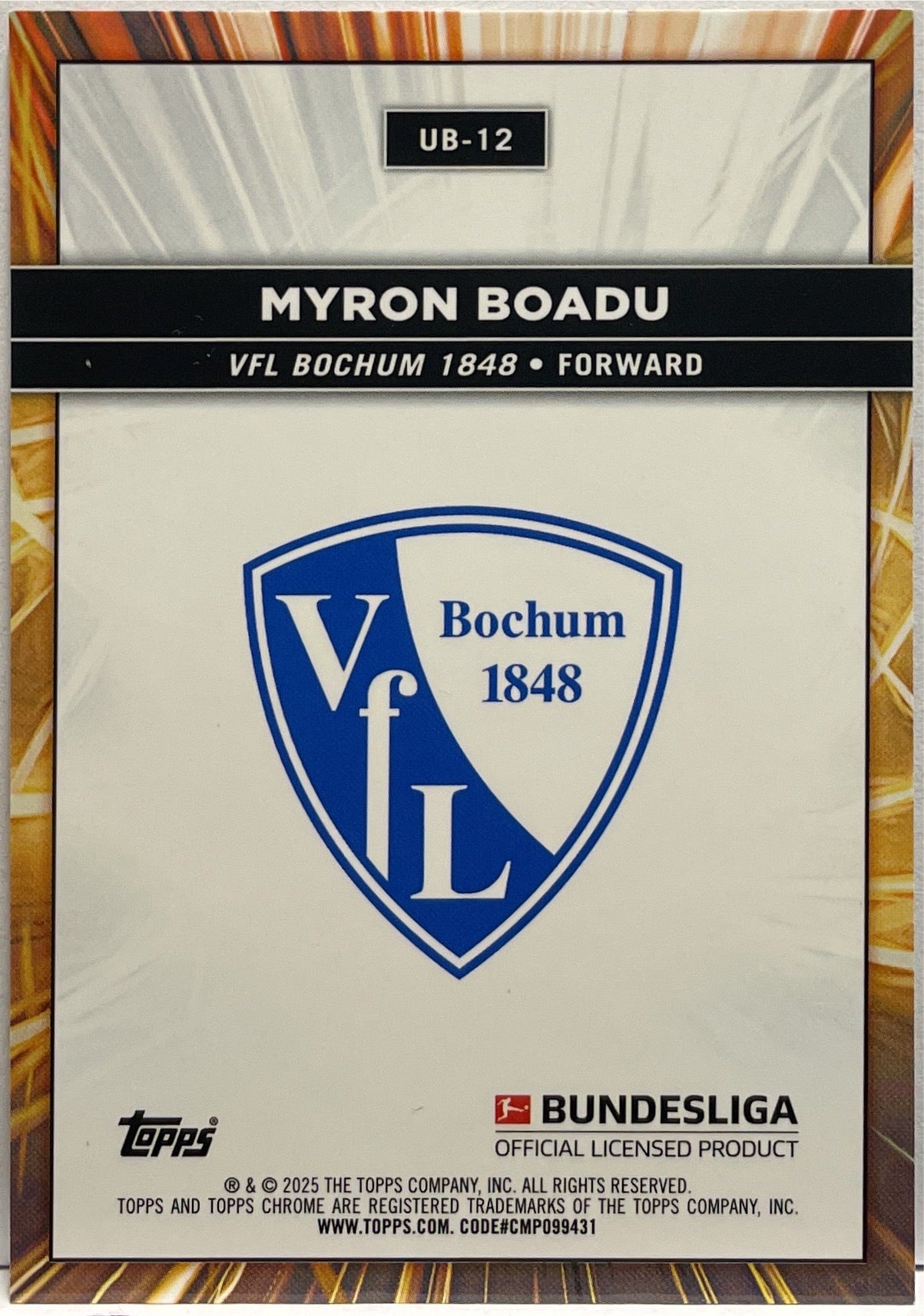 Myron Boadu Ultrabeam Topps Chrome Bundesliga 2024/25