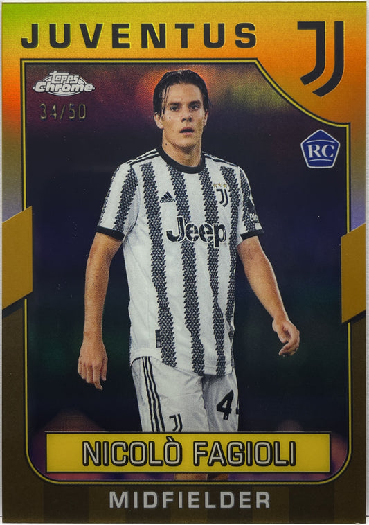 Nicolo Fagioli 34/50 Rookie Gold Topps Chrome Juventus 2022/23