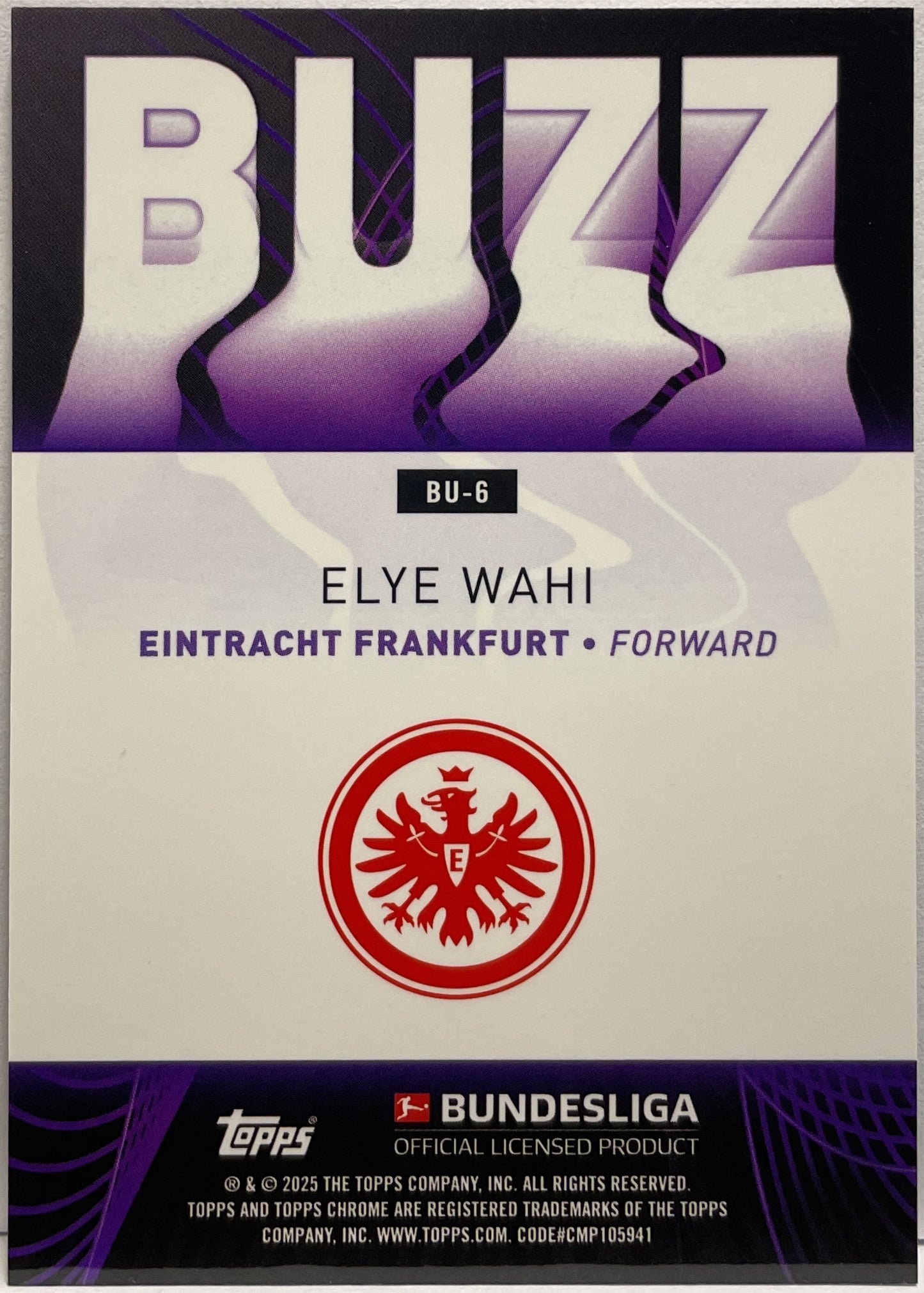 Elye Wahi Buzz Topps Chrome Bundesliga 2024/25