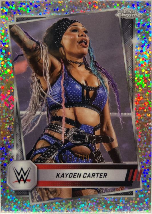 Kayden Carter 39/249 Speckle Topps Chrome WWE 2025