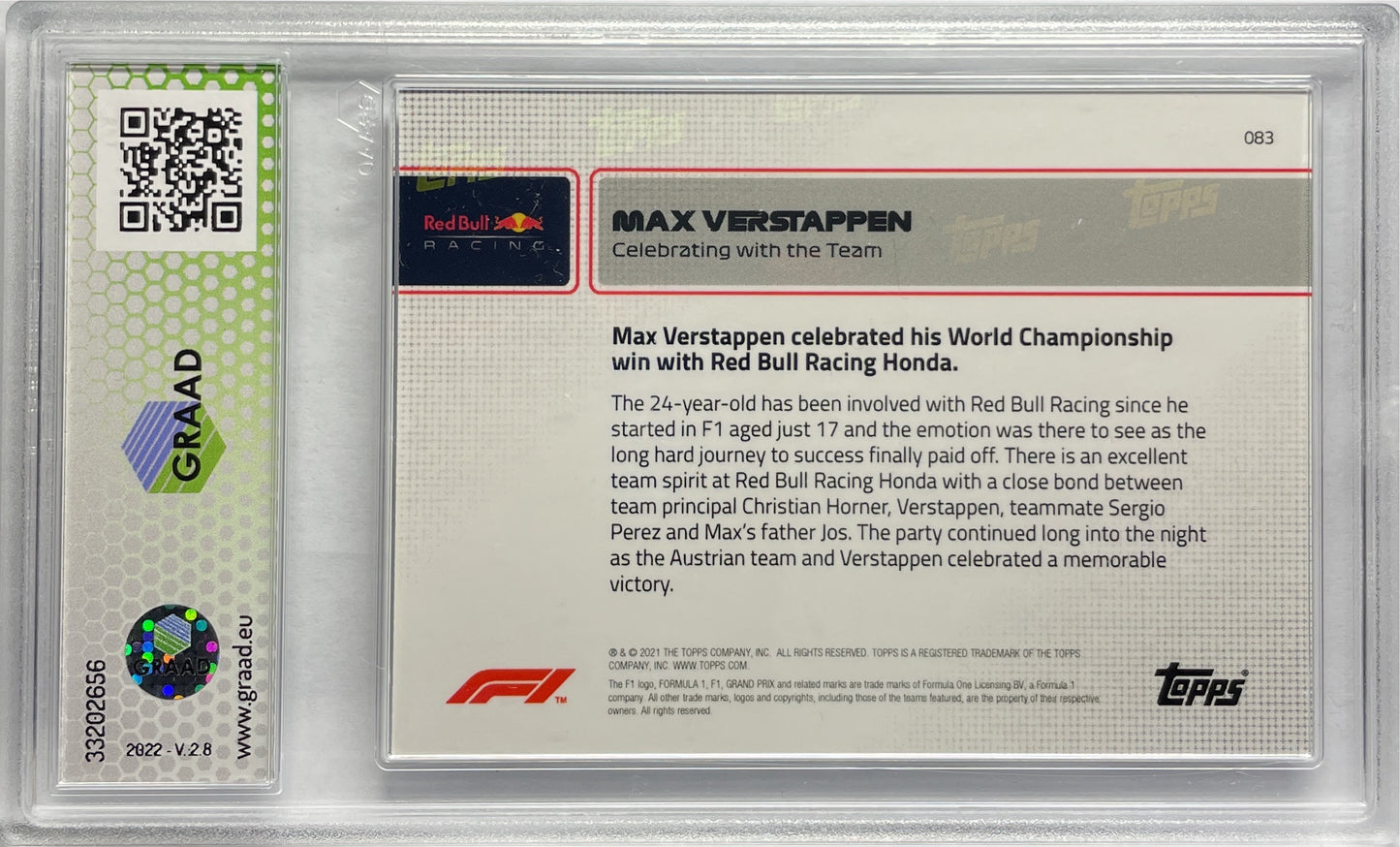 GRAAD 10 - Max Verstappen - F1 Topps Now #83