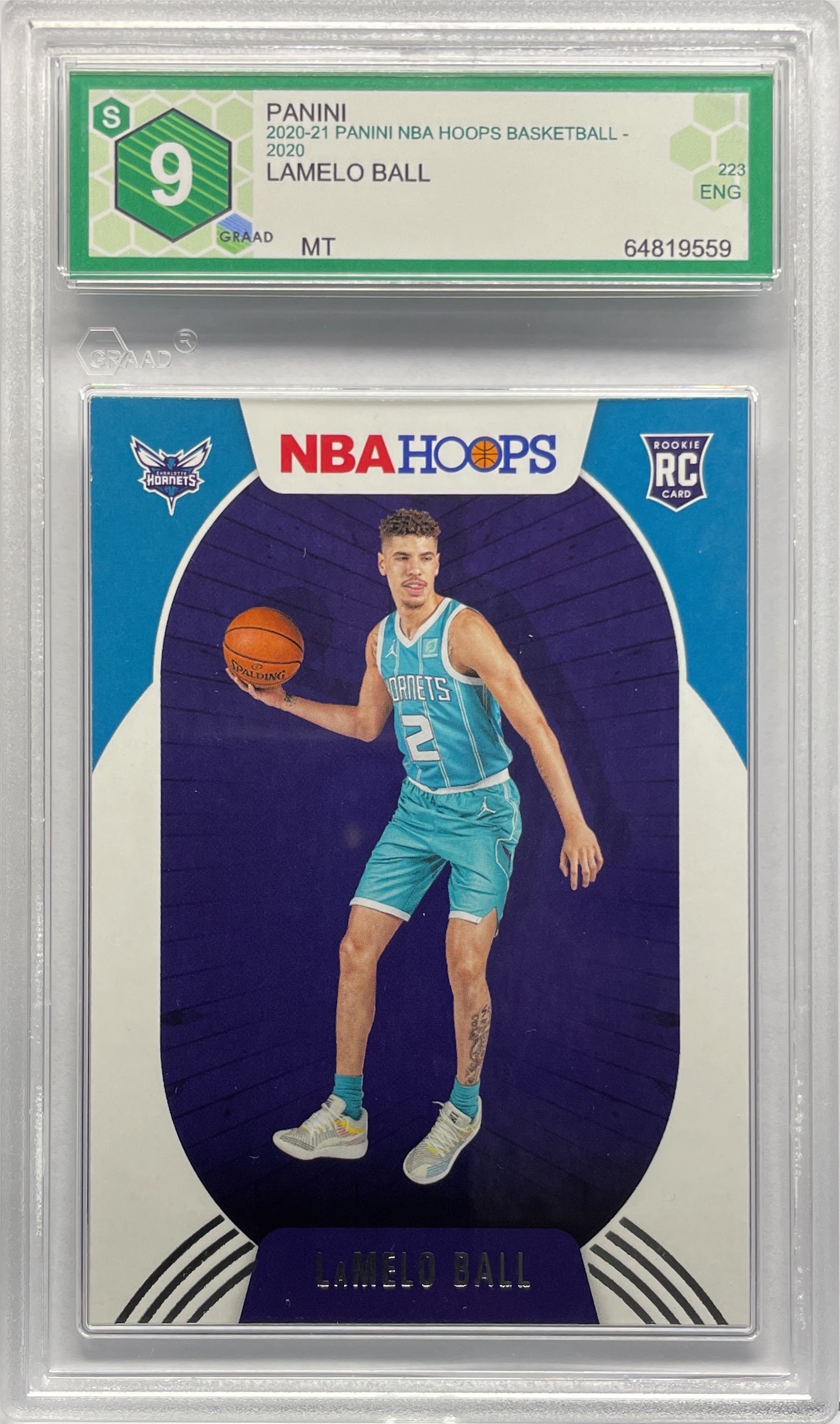 GRAAD 9 - Lamelo Ball Rookie - Donruss NBA Hoops Basketball 2020/21