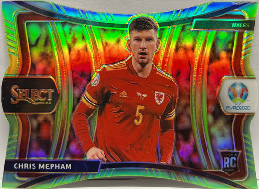 Chris Mepham 135/149 Rookie Mezzanine Neon Green Die Cut Prizm Select Uefa Euro 2020