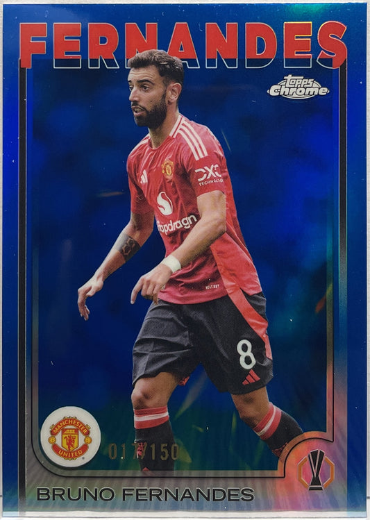 Bruno Fernandes 17/150 Blue Topps Chrome UCC 2024/25