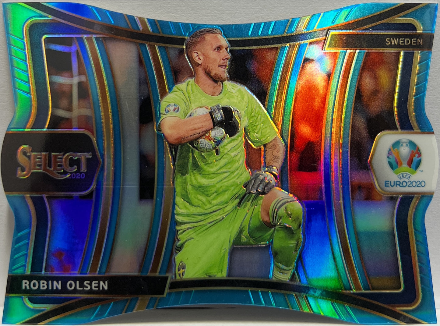 Robin Olsen 25/175 Mezzanine Light Blue Die Cut Prizm Select Uefa Euro 2020