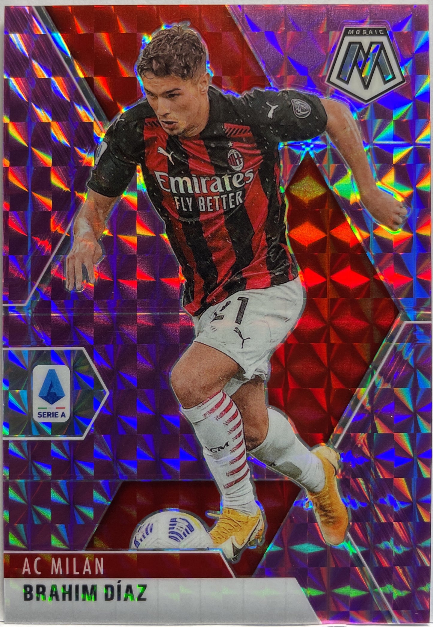 Brahim Diaz 15/49 Purple Mosaic Serie A 2020/21