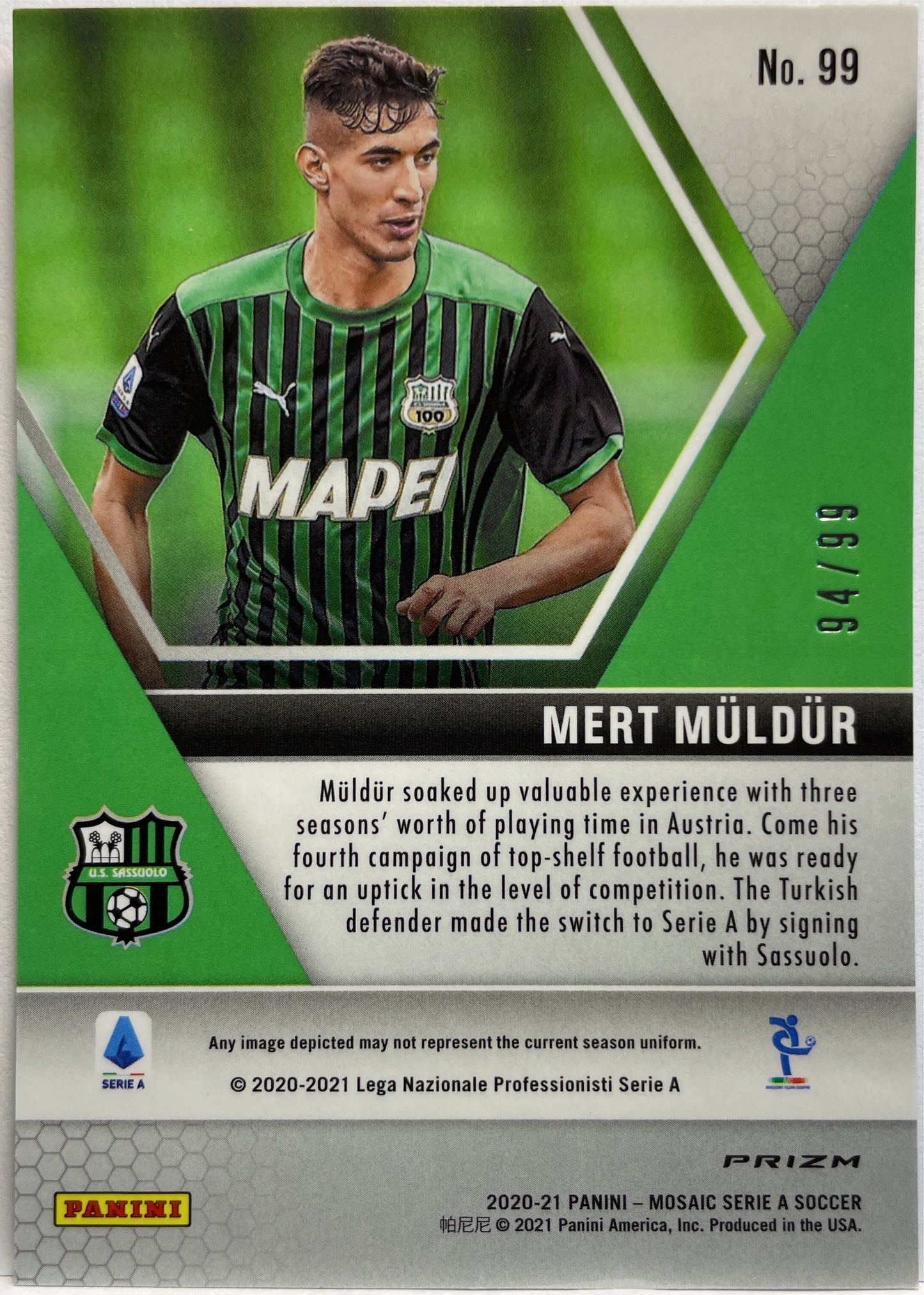 Mert Muldur 94/99 Rookie Blue Mosaic Serie A 2020/21