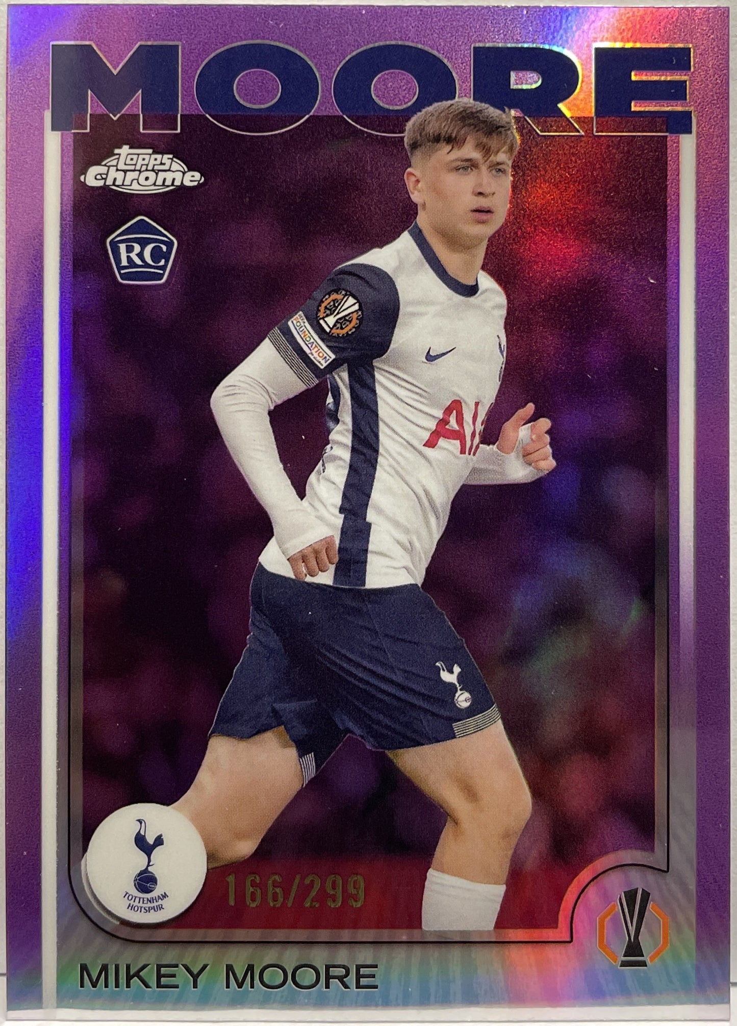 Mikey Moore 166/299 Rookie Violet Topps Chrome UCC 2024/25