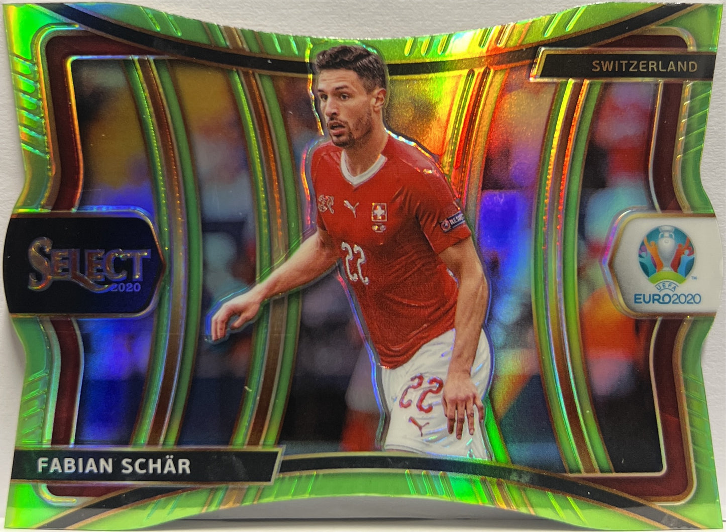 Fabian Schar 79/149 Mezzanine Neon Green Die Cut Prizm Select Uefa Euro 2020
