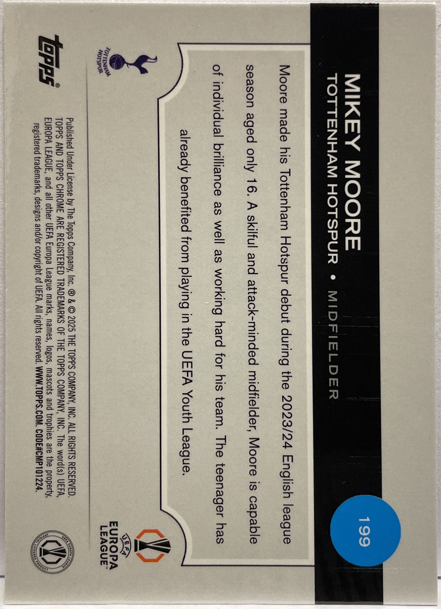 Mikey Moore 166/299 Rookie Violet Topps Chrome UCC 2024/25