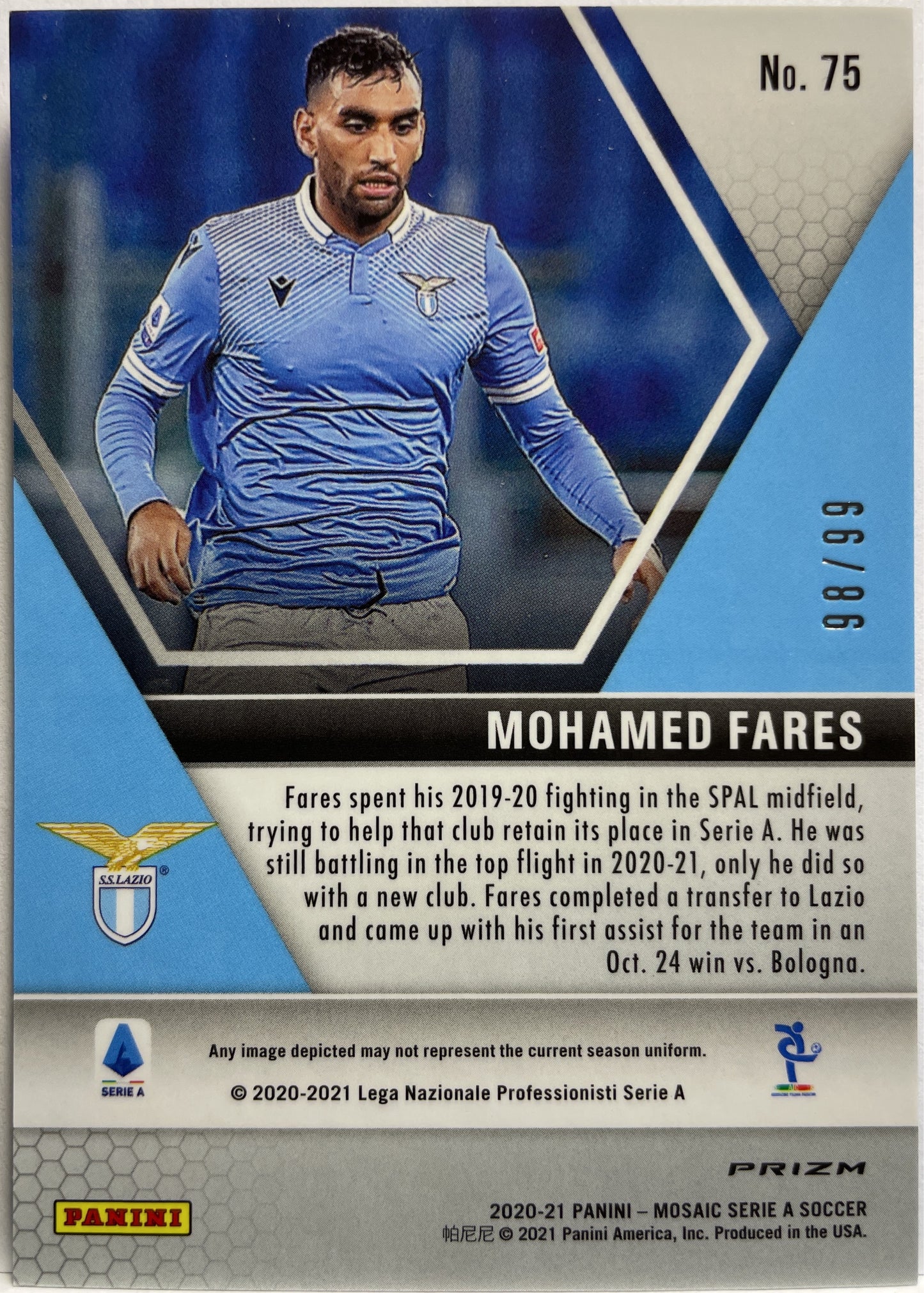 Mohamed Fares 98/99 Rookie Blue Mosaic Serie A 2020/21