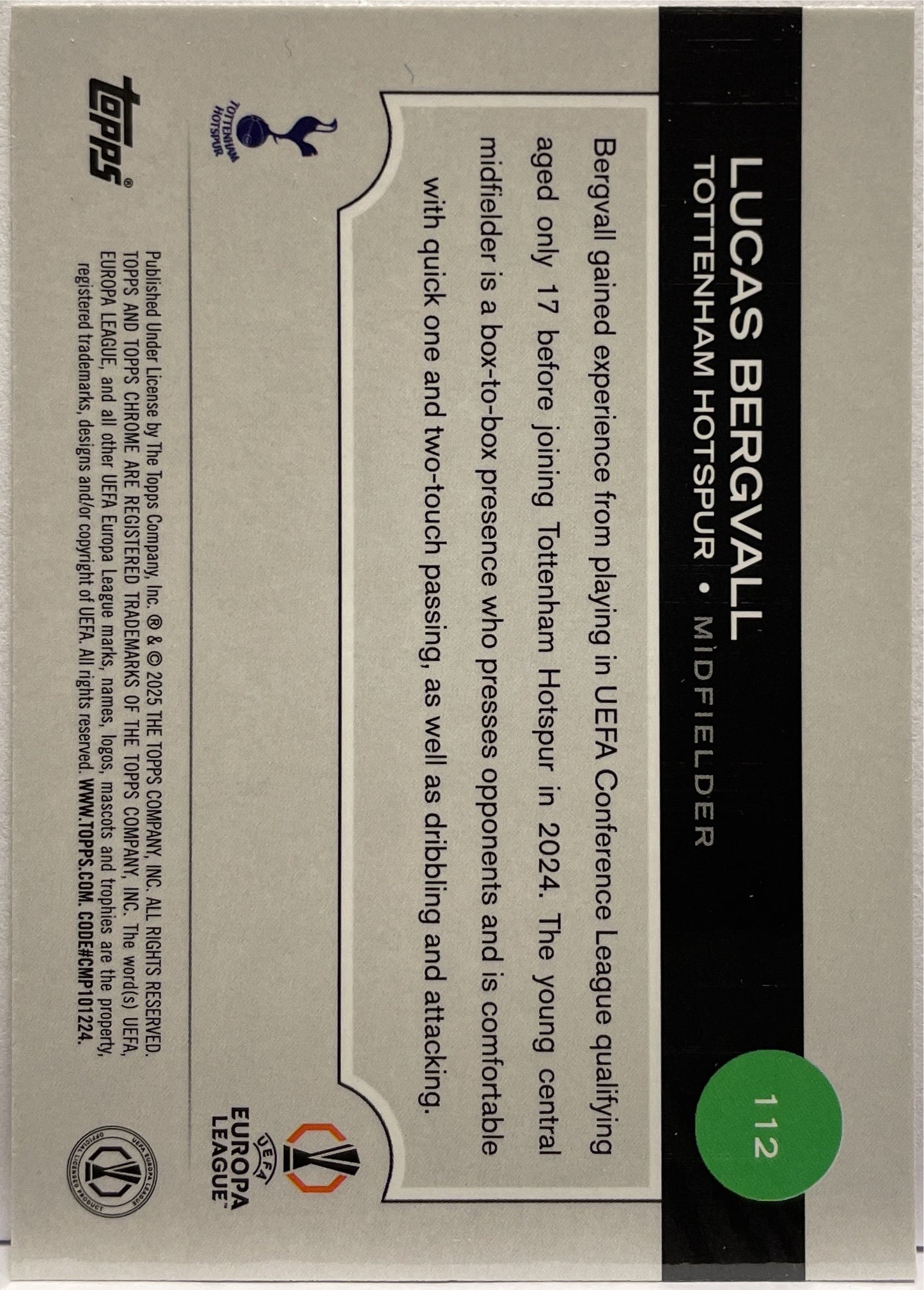 Lucas Bergvall 81/250 Rookie Pink Lava Topps Chrome UCC 2024/25